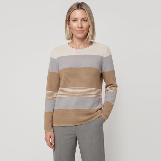 Hazelnut Block Stripe Sweater - 11004968
