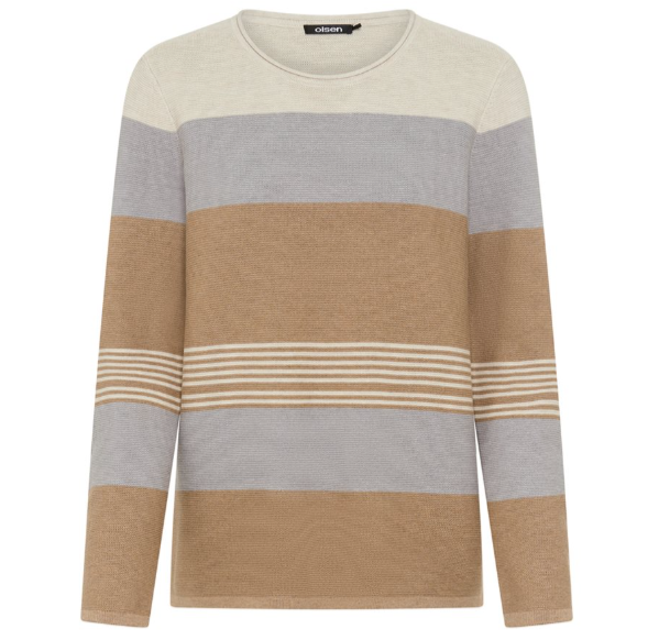 Hazelnut Block Stripe Sweater - 11004968