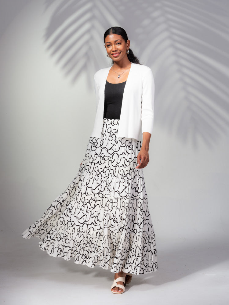 White & Black Maxi Skirt - A45230