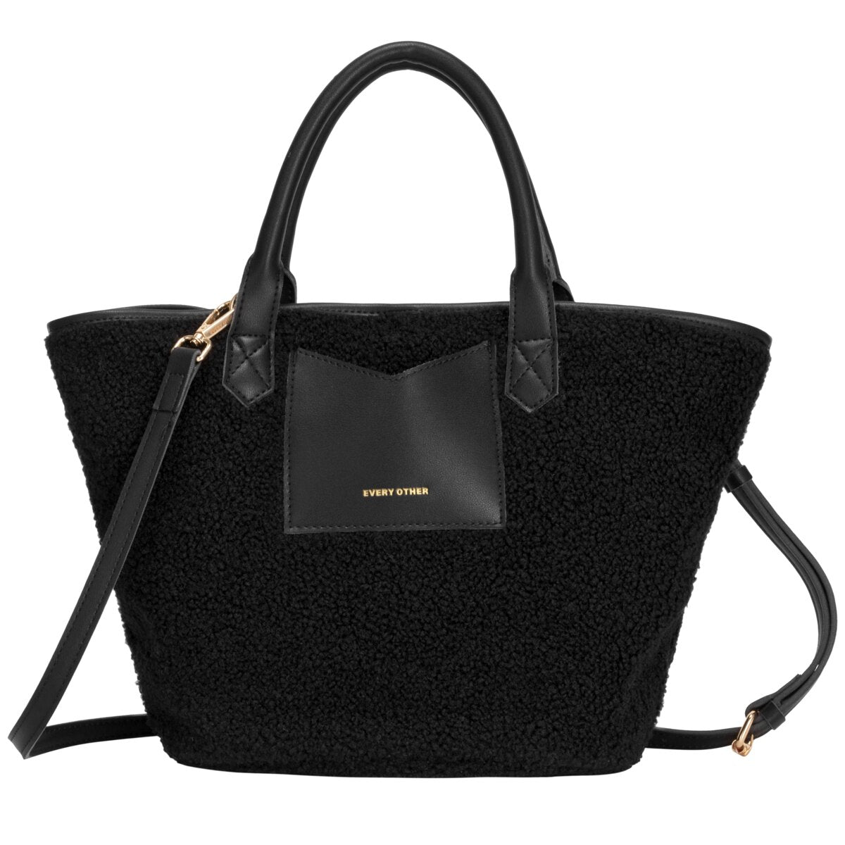 Black Large Bucket Sherpa Bag 12036