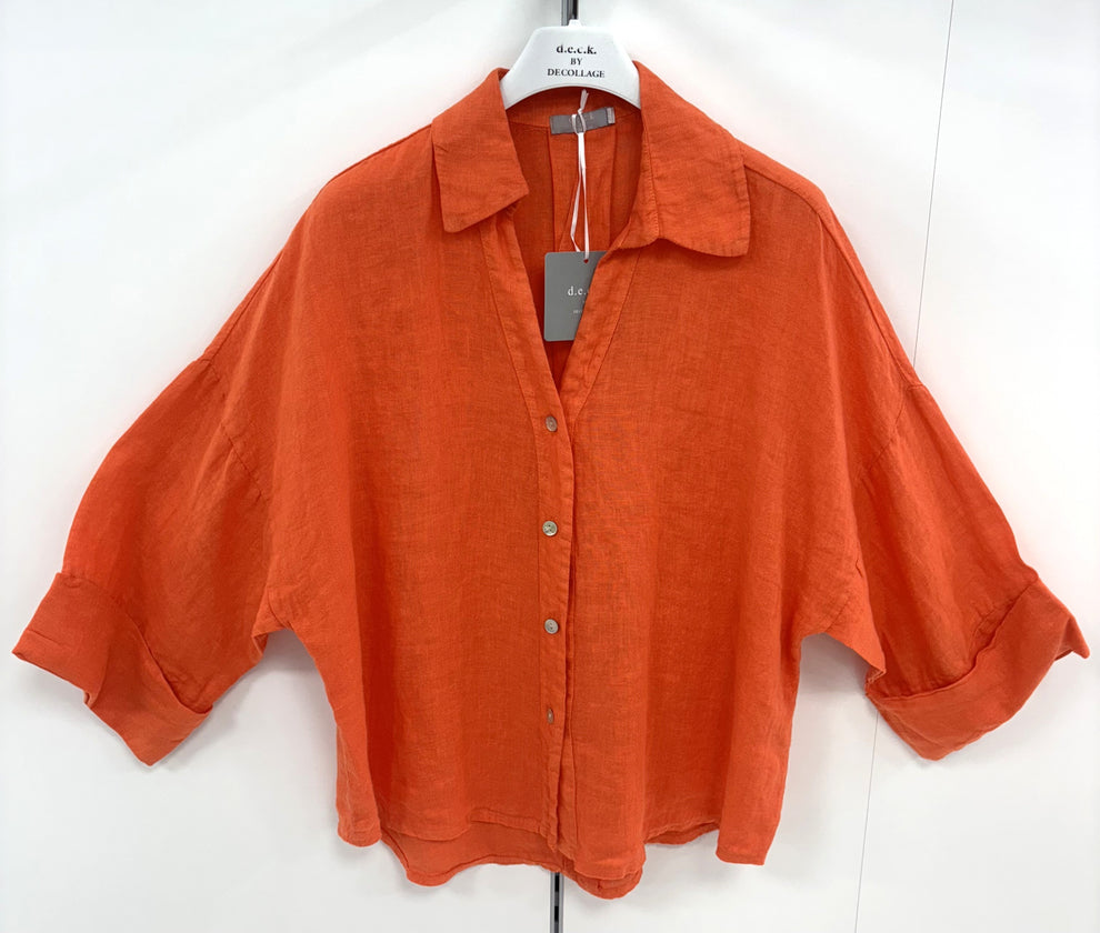 Orange Linen Shirt - 12544