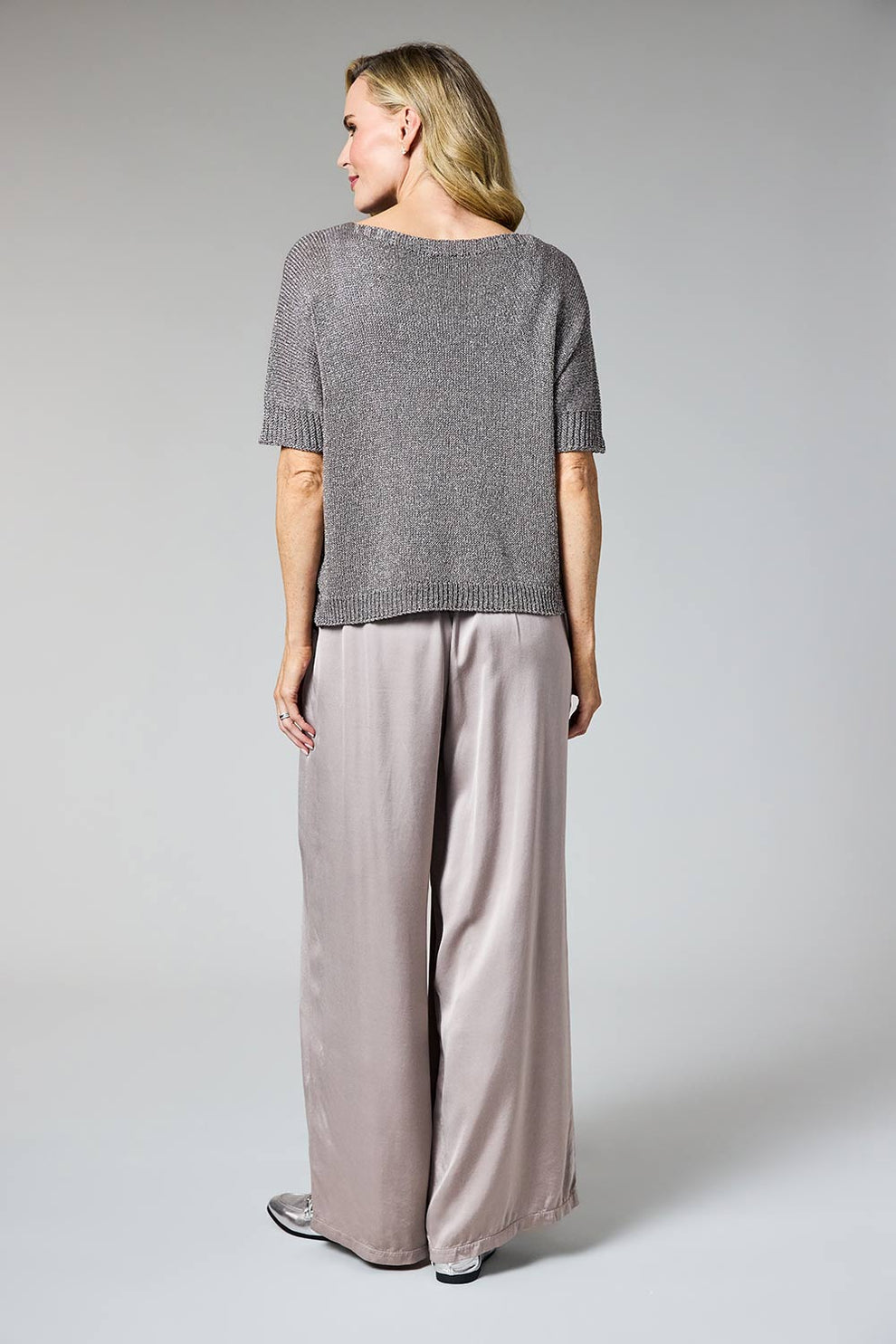 Dark Taupe Lurex Knit - 1276-01