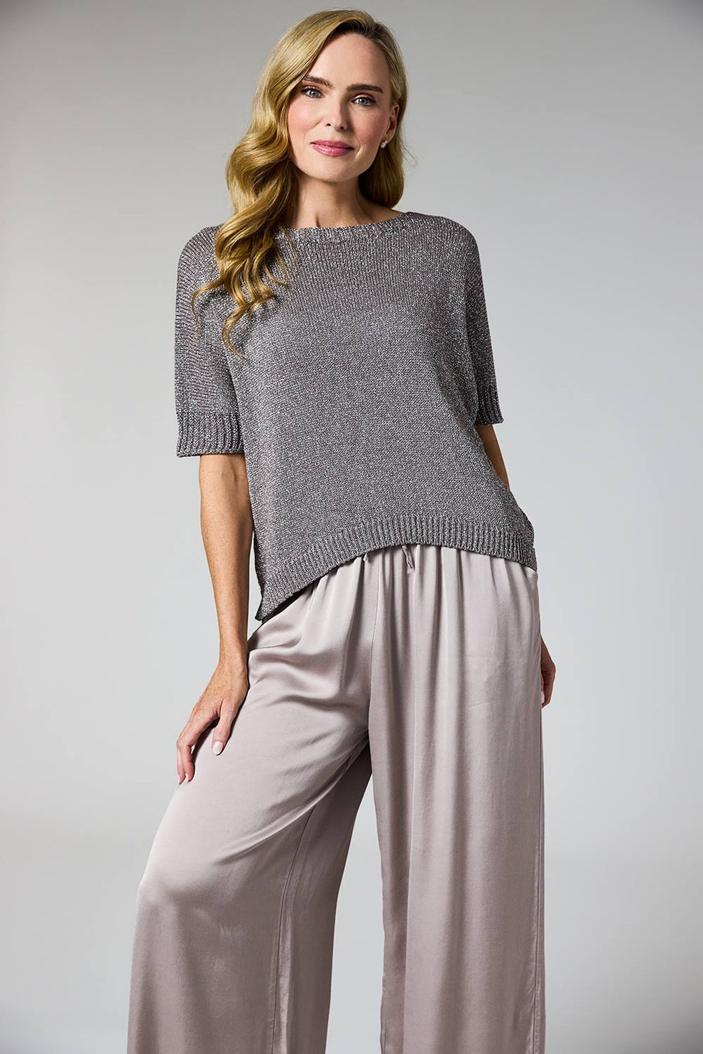 Dark Taupe Lurex Knit - 1276-01