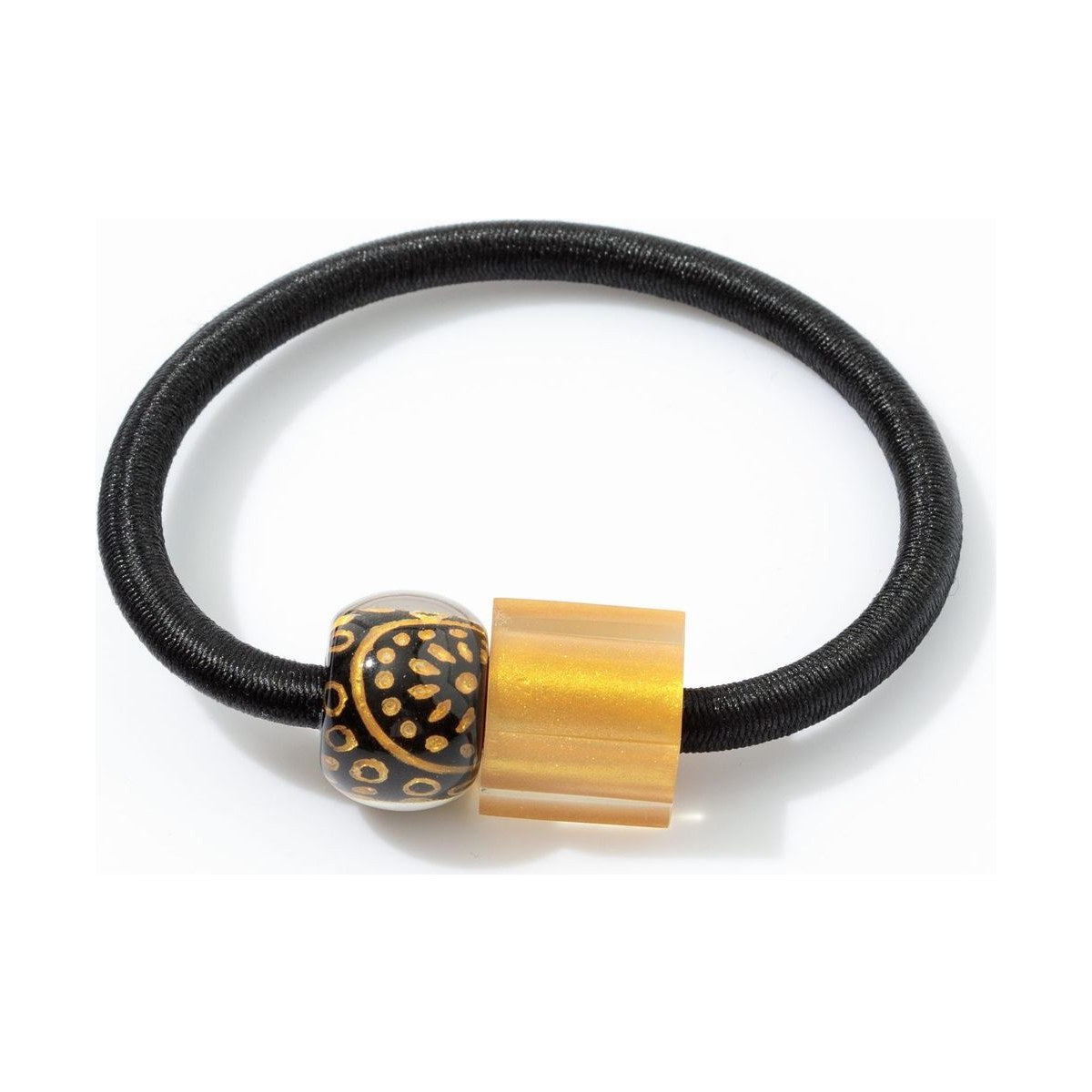 Dotted Gold Two Bead Bracelet