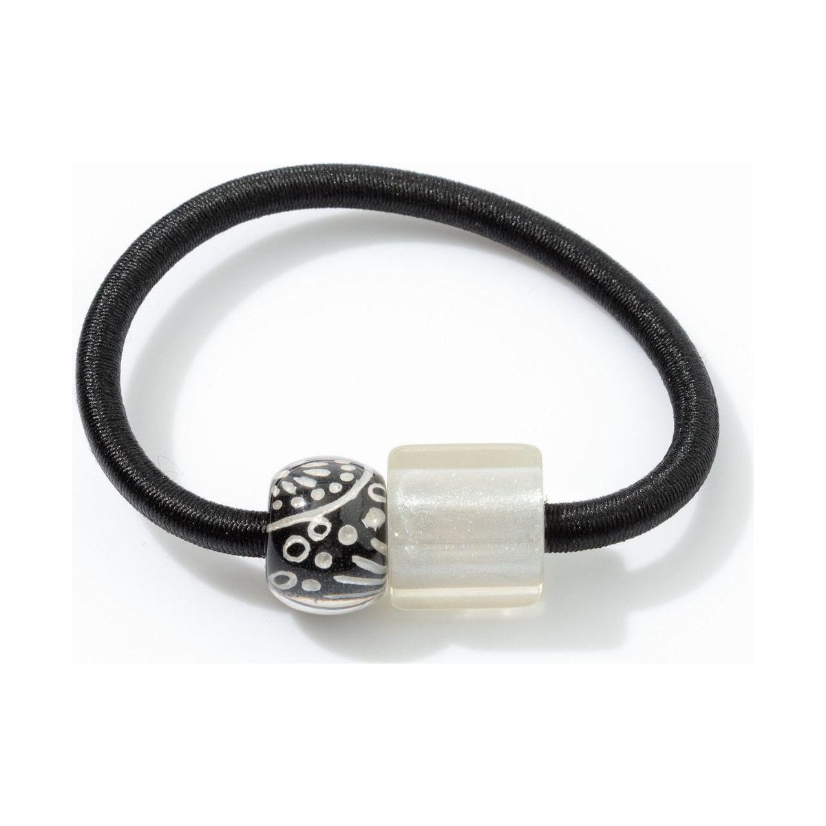 Silver Dotted Two Bead Bracelet