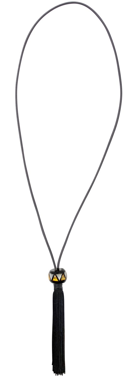 Gold Tone Cord Tassel Necklace