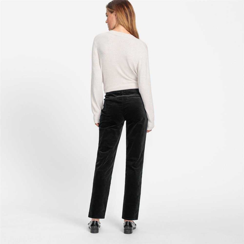 Casual Black Velvet Trousers - 14002239