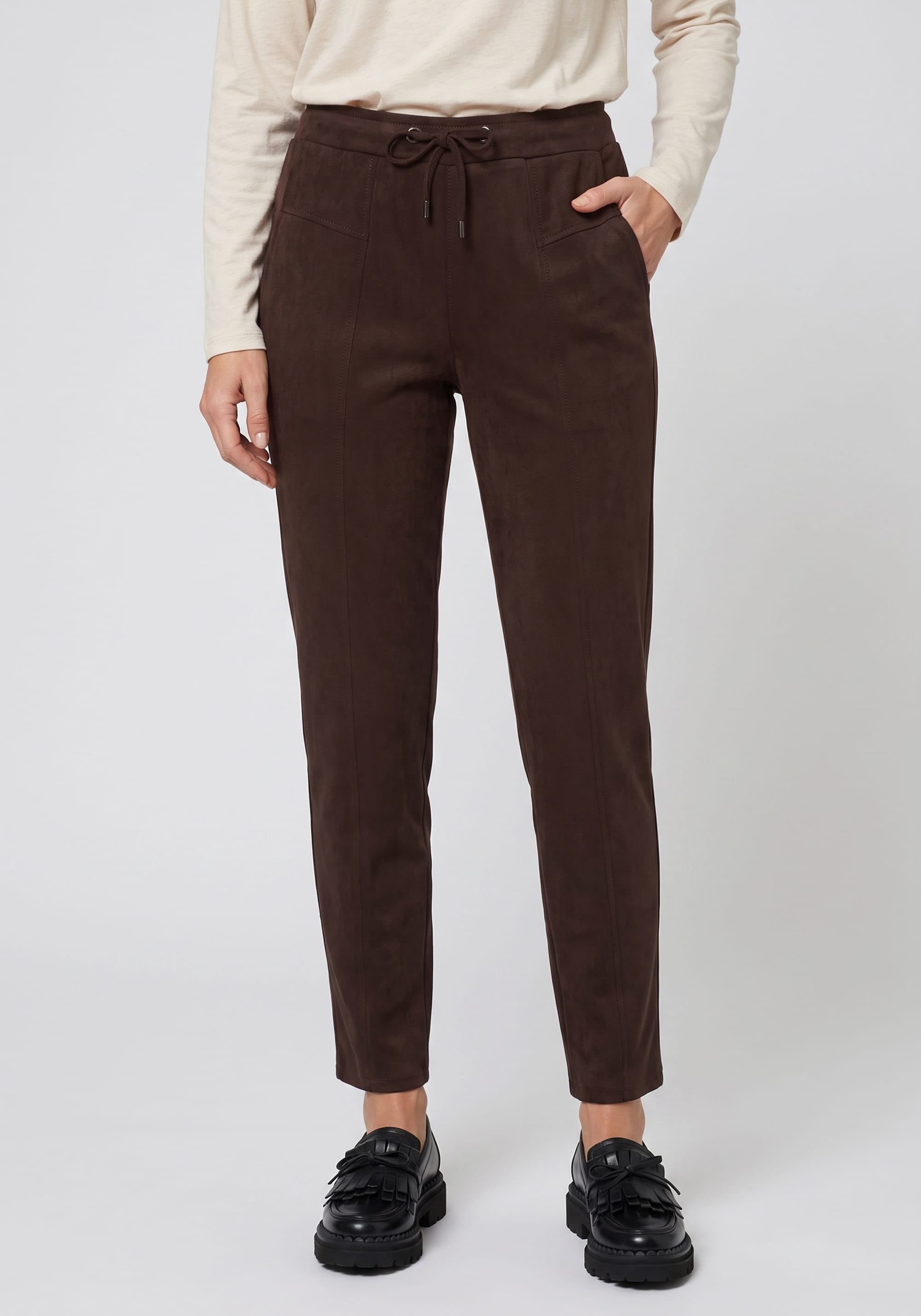 Cropped Coffee Bean Trousers - 14002562