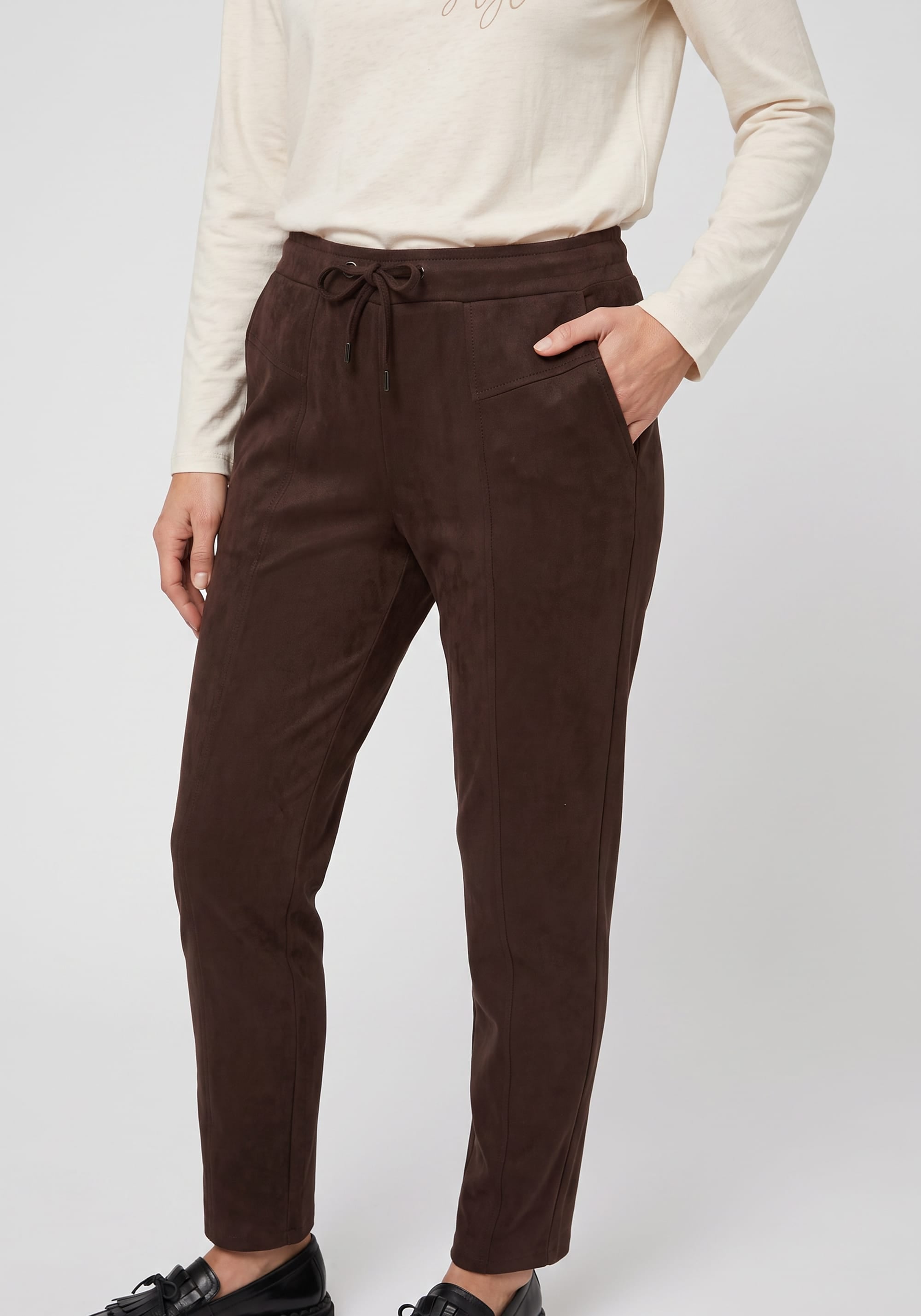 Cropped Coffee Bean Trousers - 14002562