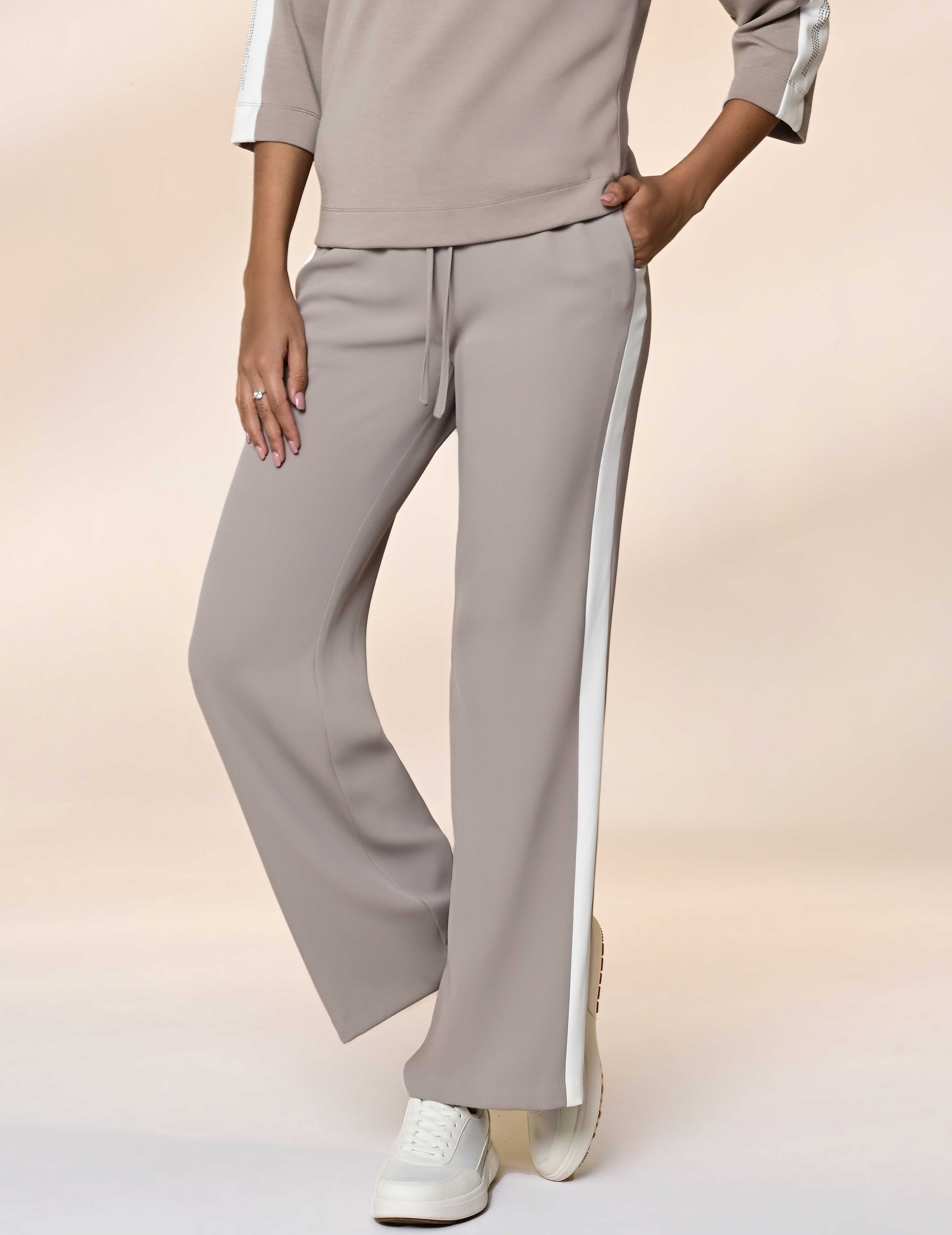 Taupe Side Stripe Trousers - 61088