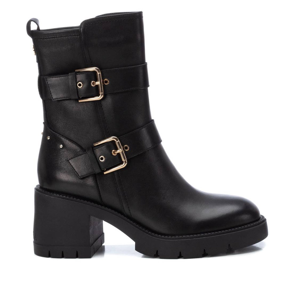 Black Leather Buckle Boot 16189601