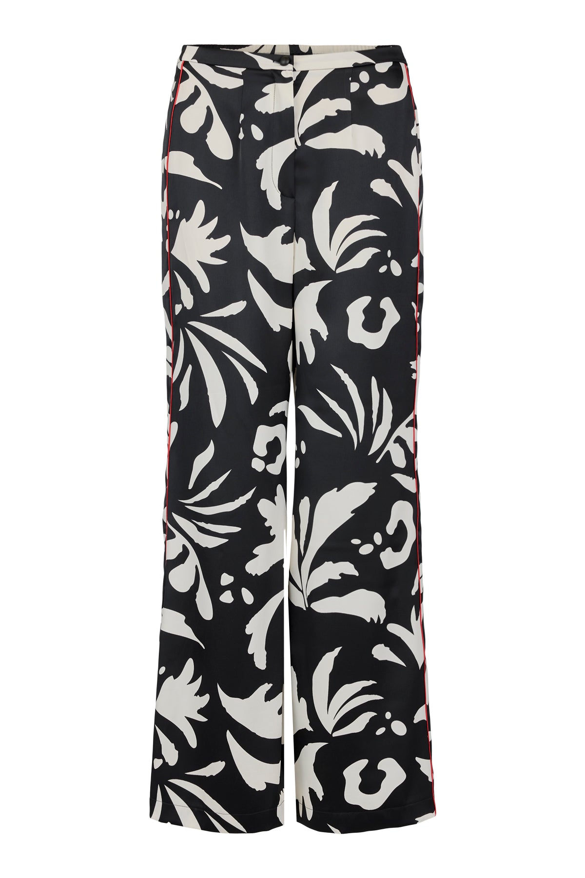 Black Print Wide Leg Trousers - 71332