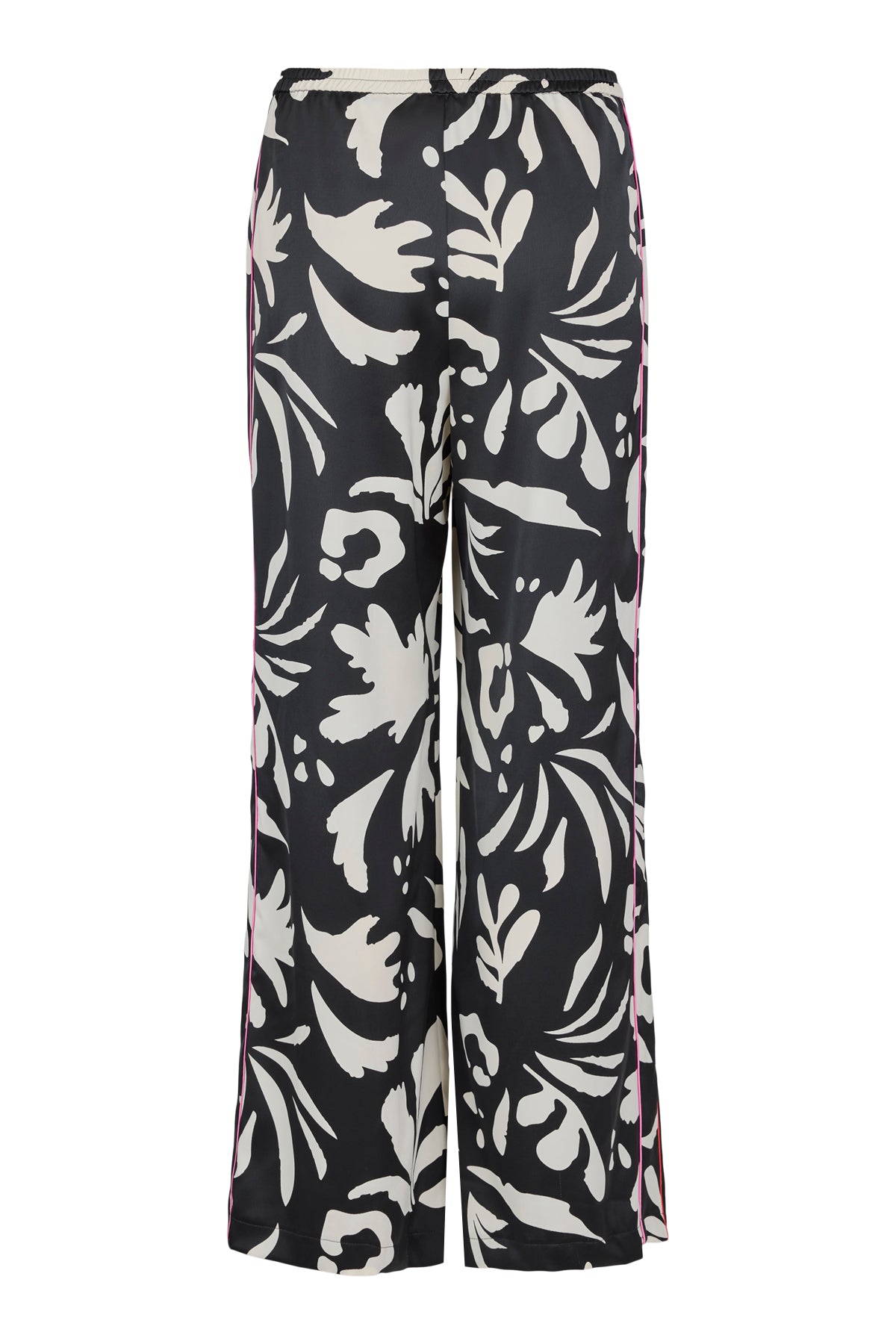 Black Print Wide Leg Trousers - 71332