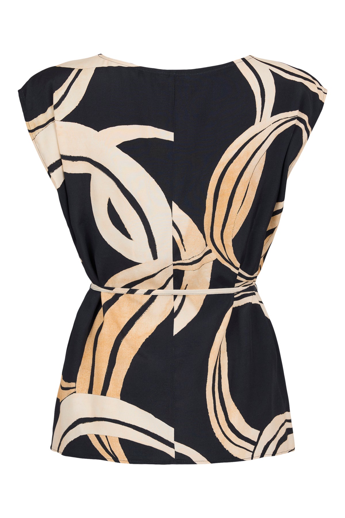 Black & Sand Circle Print Top - 73138
