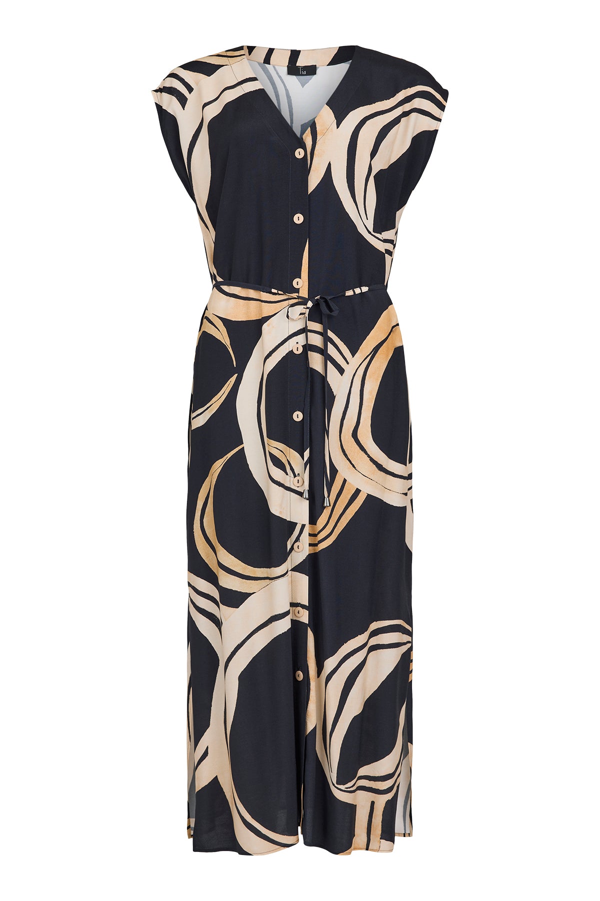 Black & Sand Circle Shirt Dress - 78183