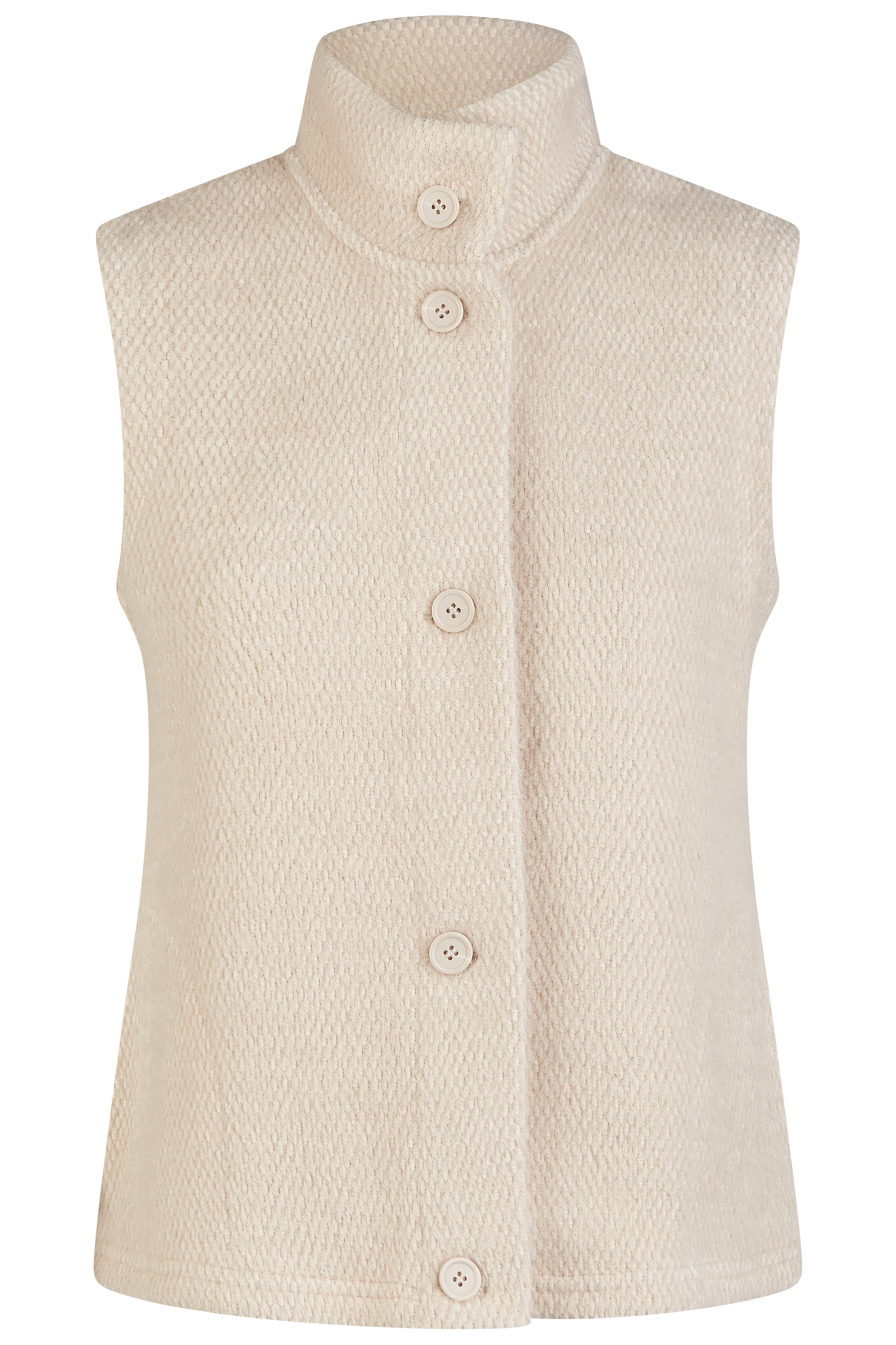 Cream High Neck Textured Gilet 1675