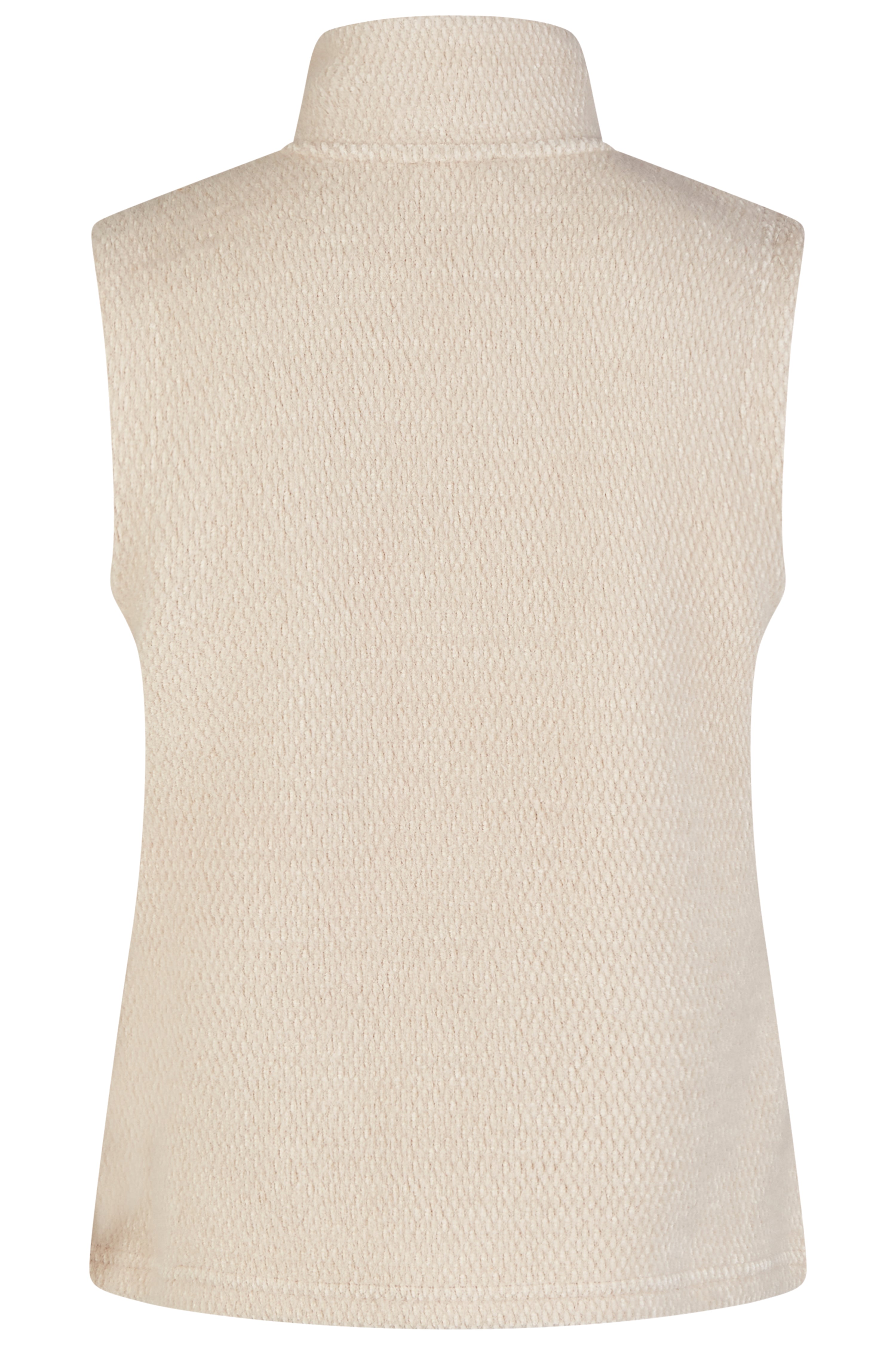 Cream High Neck Textured Gilet 1675