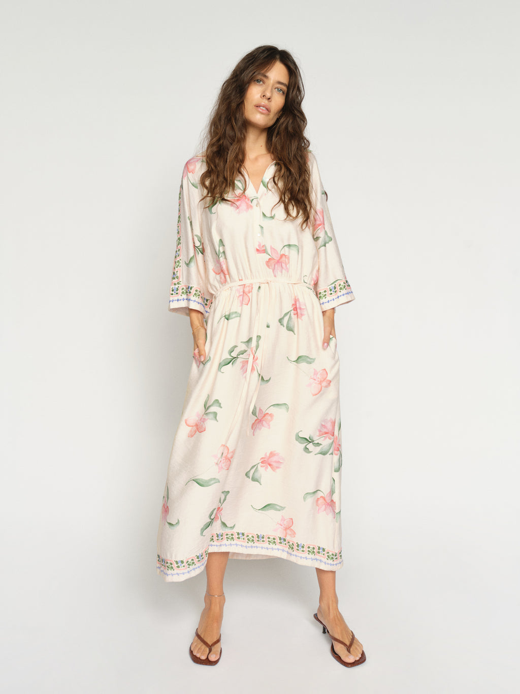 Bunno Big Orchid Ecru Dress - 177970