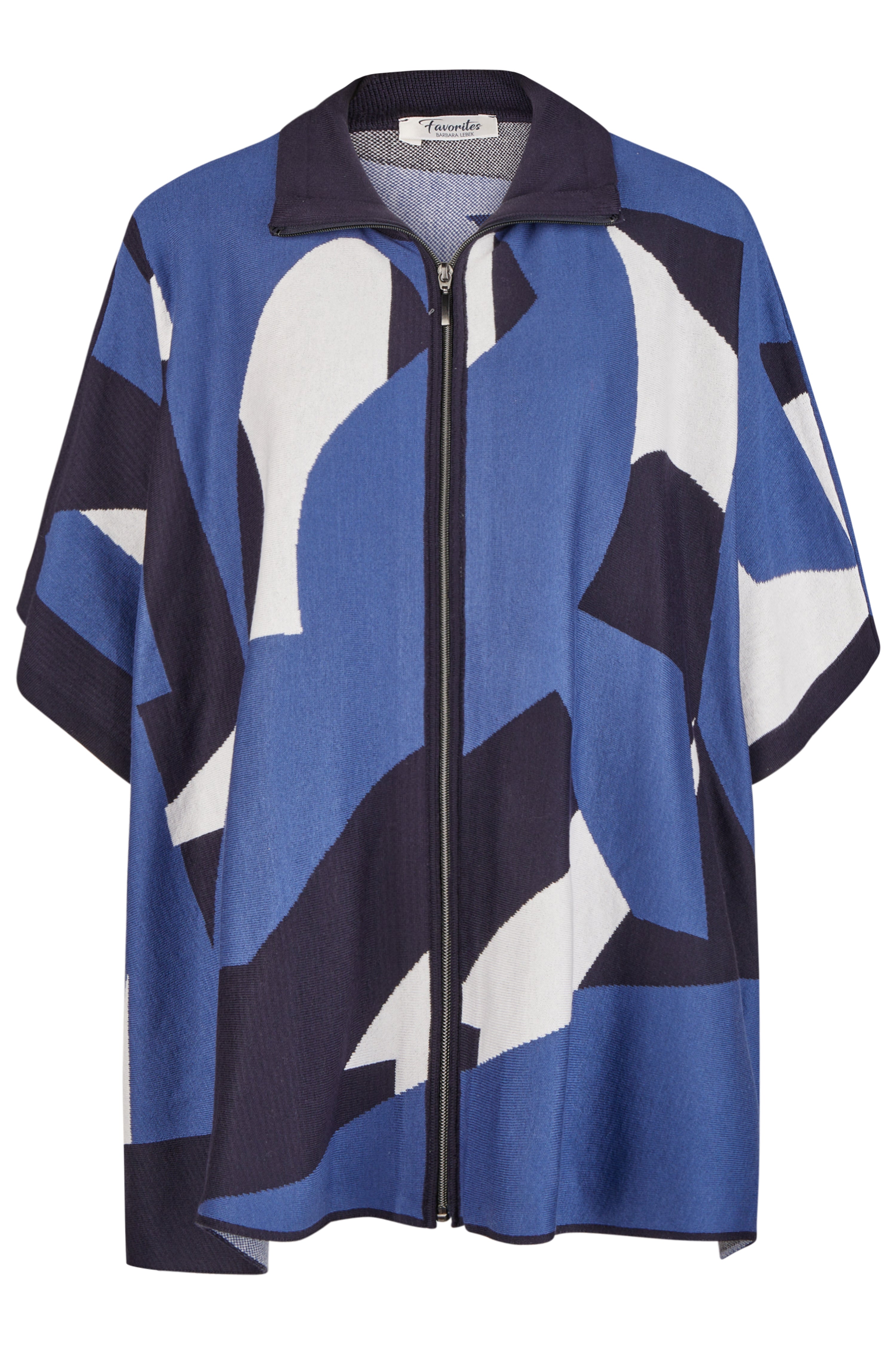 Indigo Abstract Design Zip Cape 1794