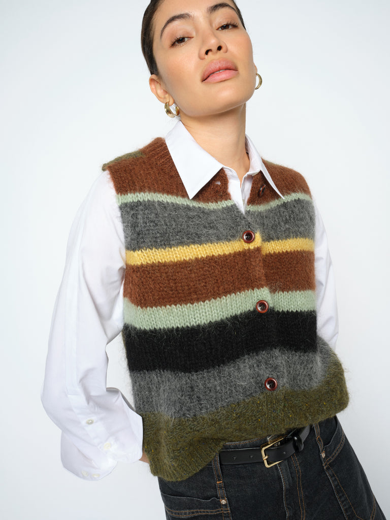 Esti Rosin Stripe Knit Vest - 182790