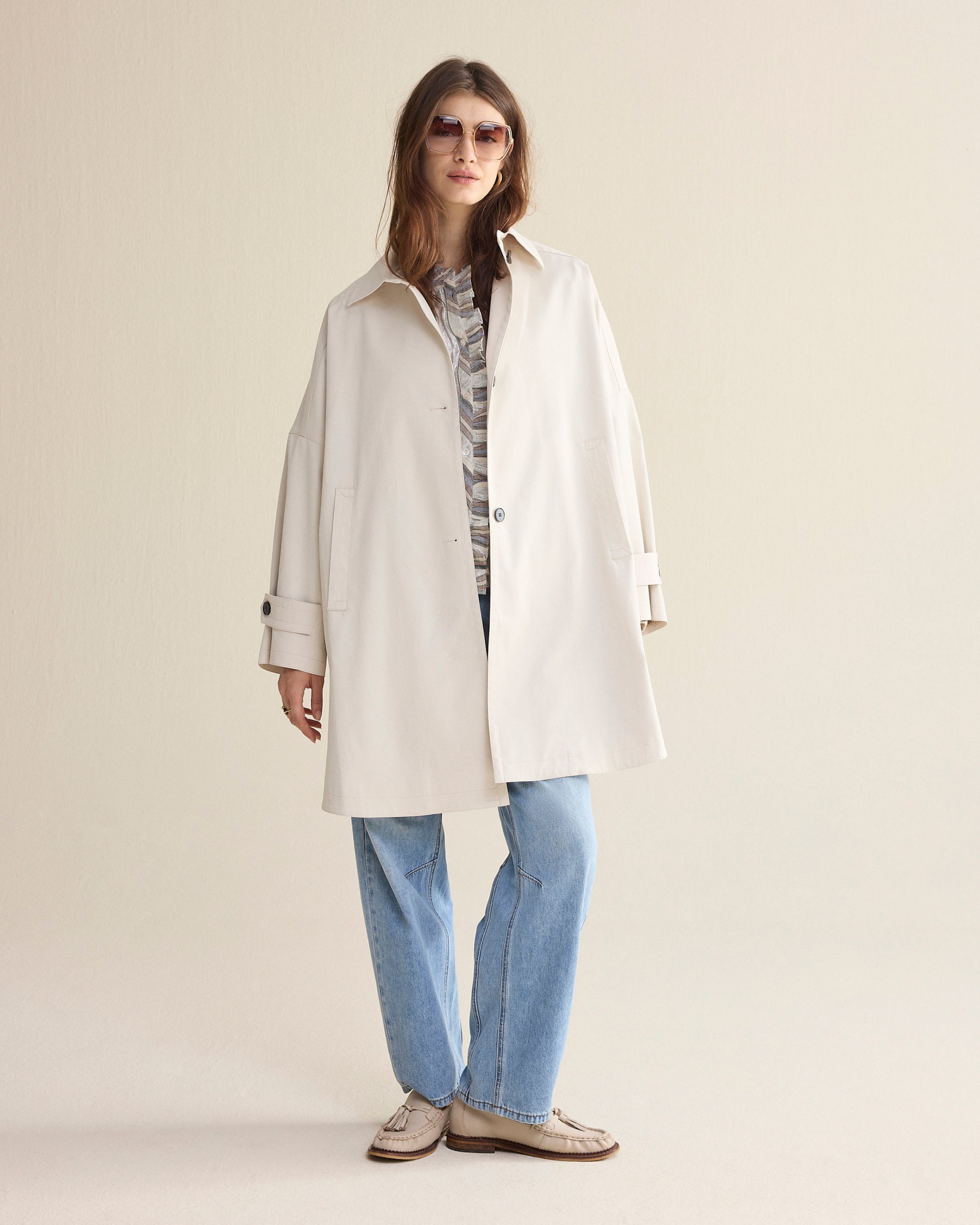 Ivory Oversize Coat - 1S1280