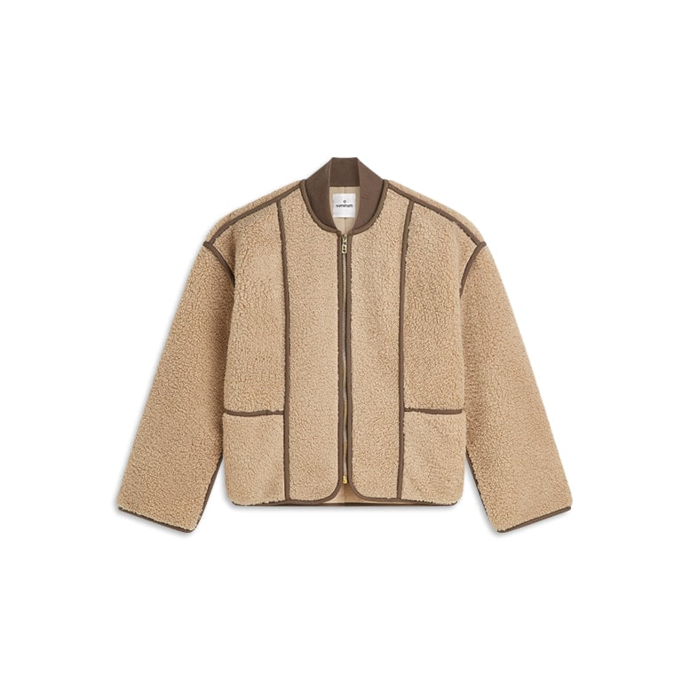 Light Taupe Teddy Jacket - 1s1312