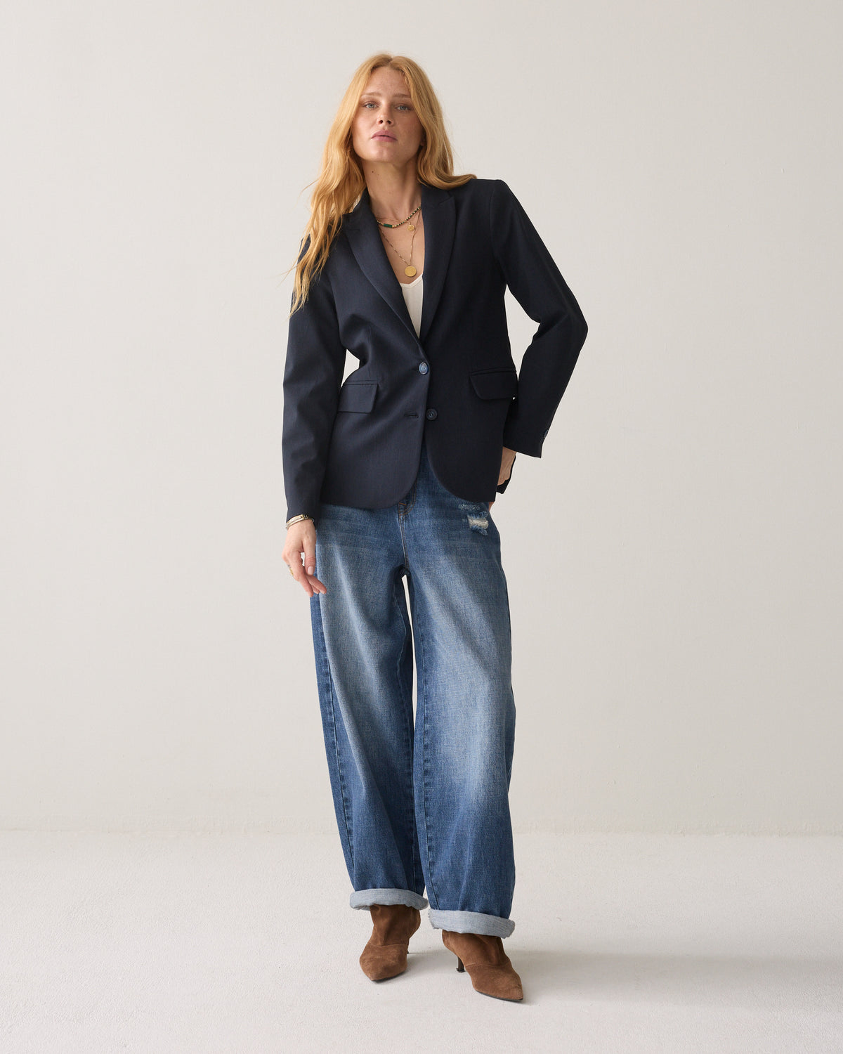 Midnight Blue Pinstripe Blazer - 1s1323