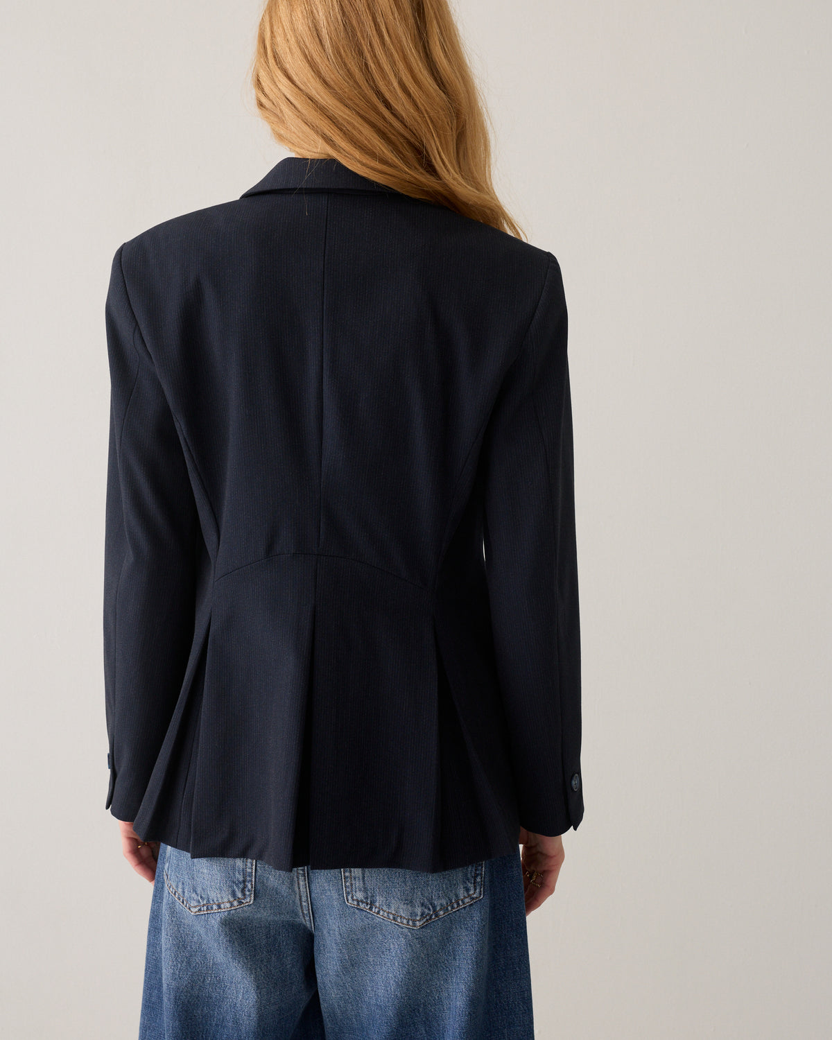 Midnight Blue Pinstripe Blazer - 1s1323