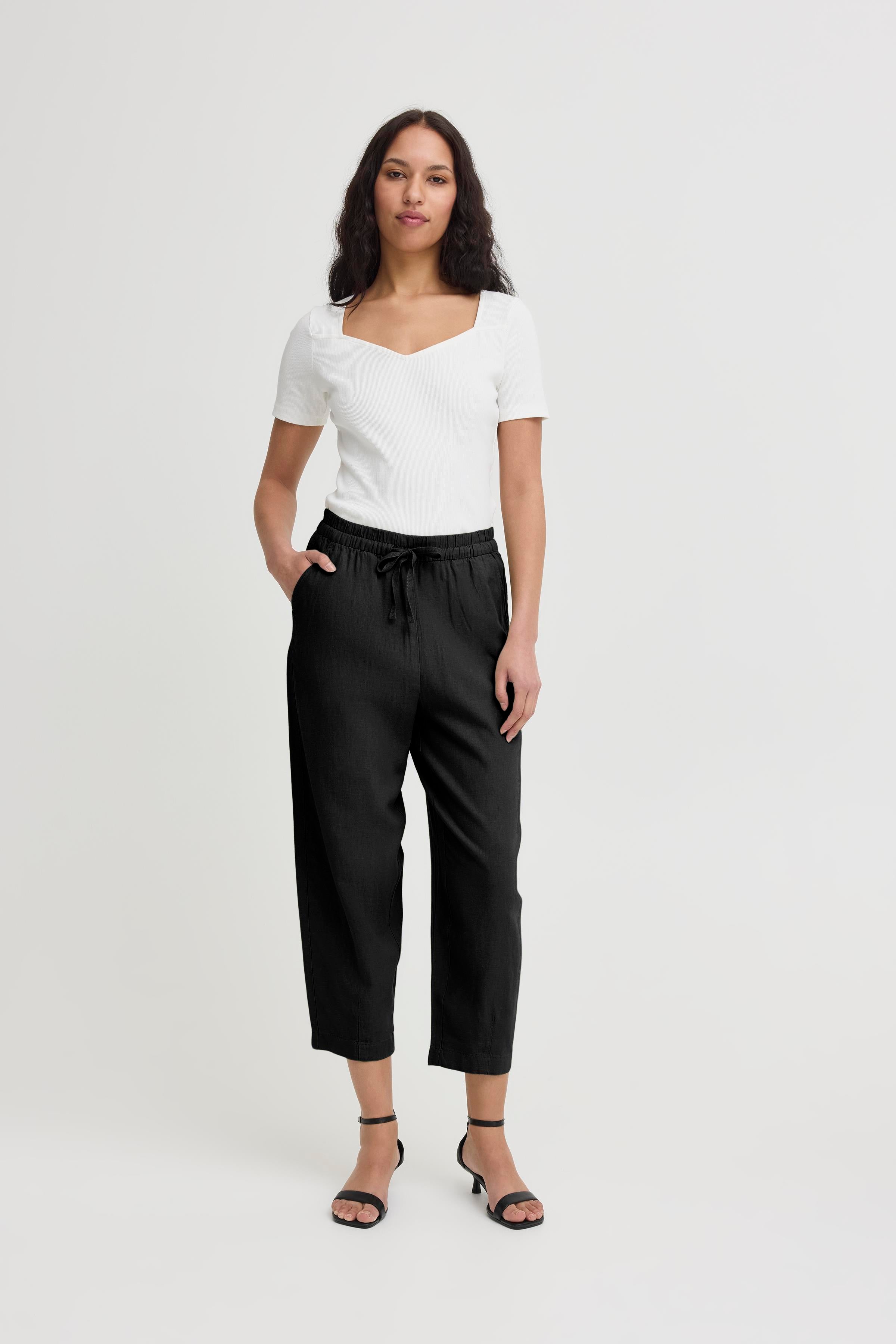 Linno Black Barrel Pants - 20122913