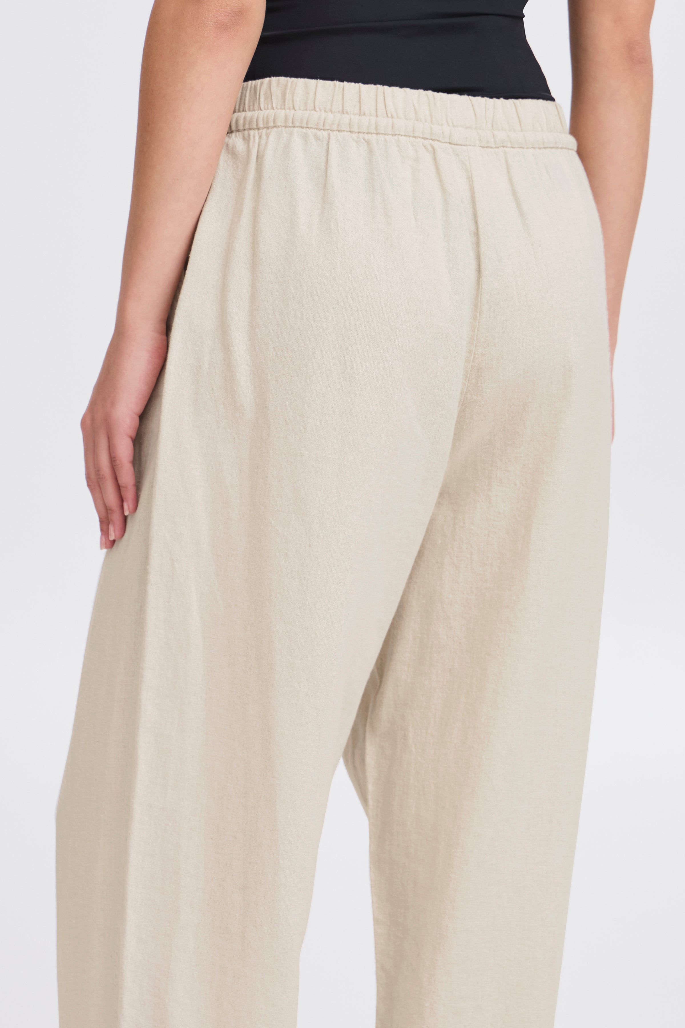Linno Natural Ecru Barrel Pants - 20122913