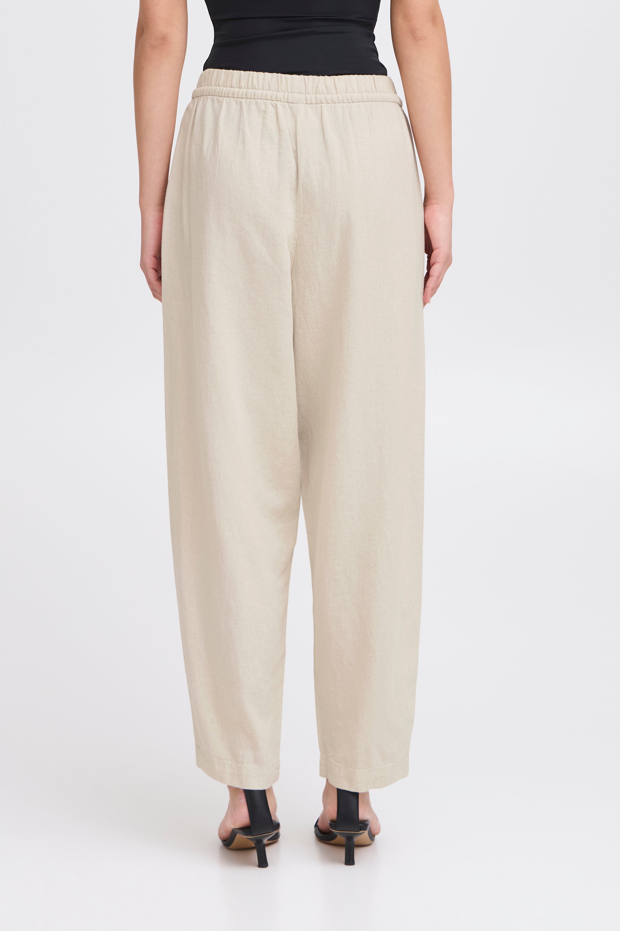 Linno Natural Ecru Barrel Pants - 20122913