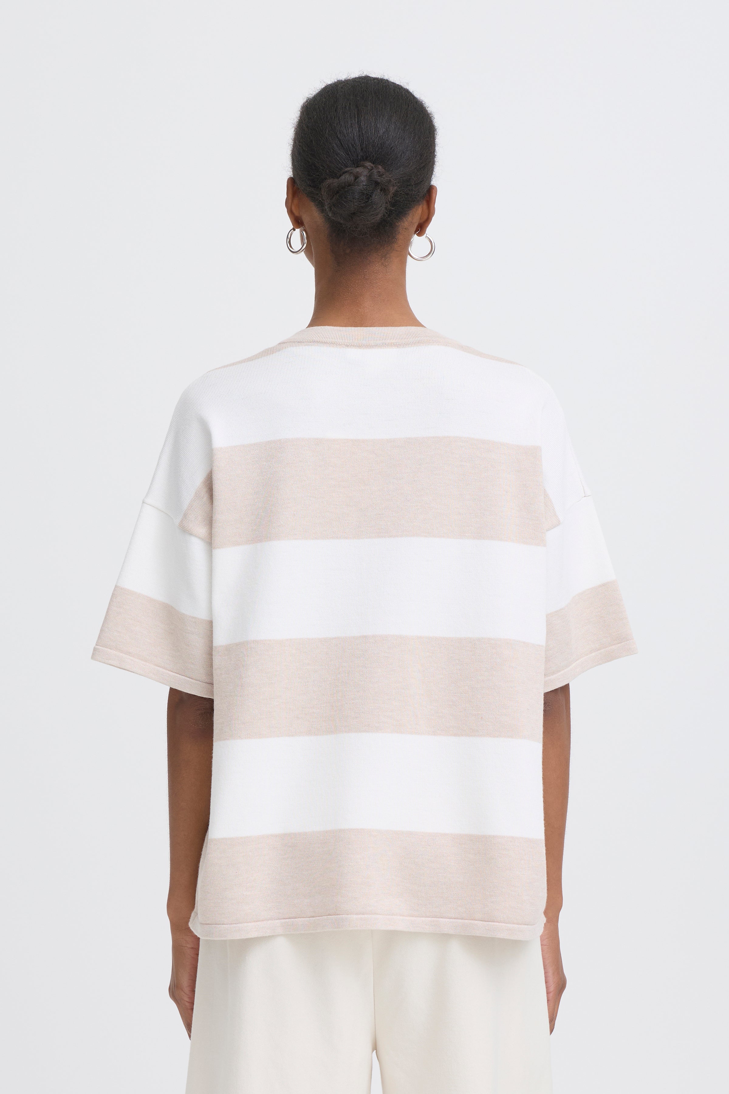 Luls Wide Oatmeal Stripe Top - 20125817