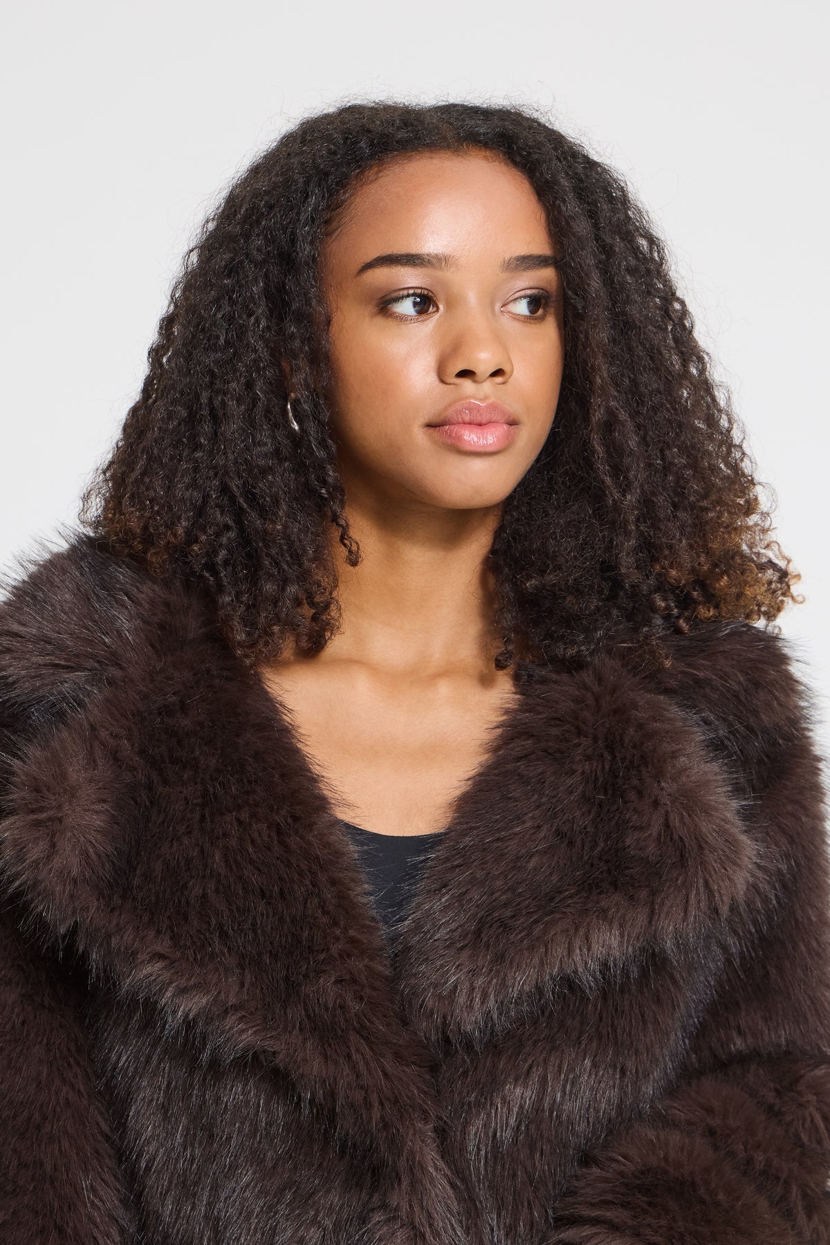 Havuza Chocolate Faux Fur Coat - 20125927