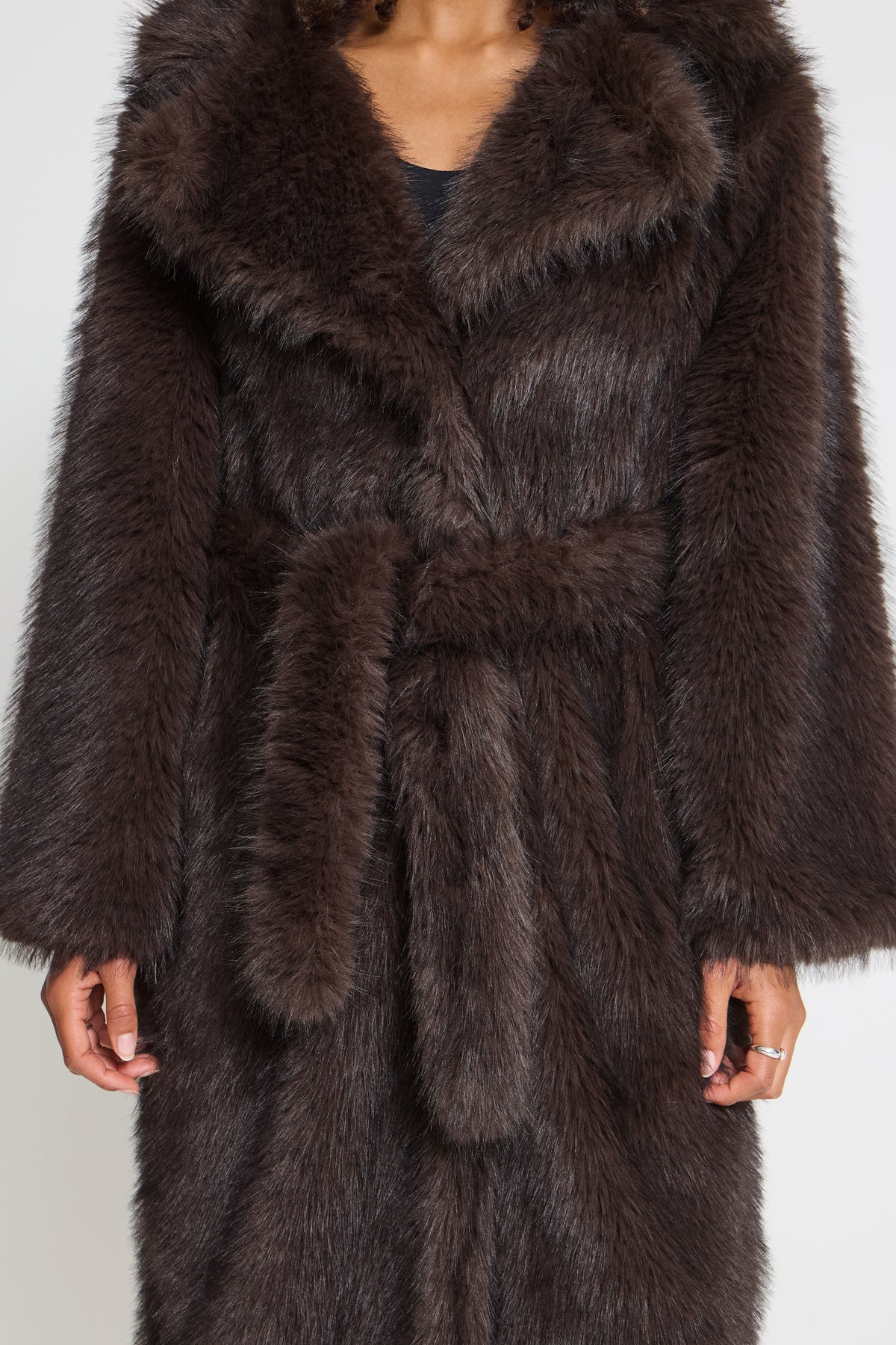 Havuza Chocolate Faux Fur Coat - 20125927