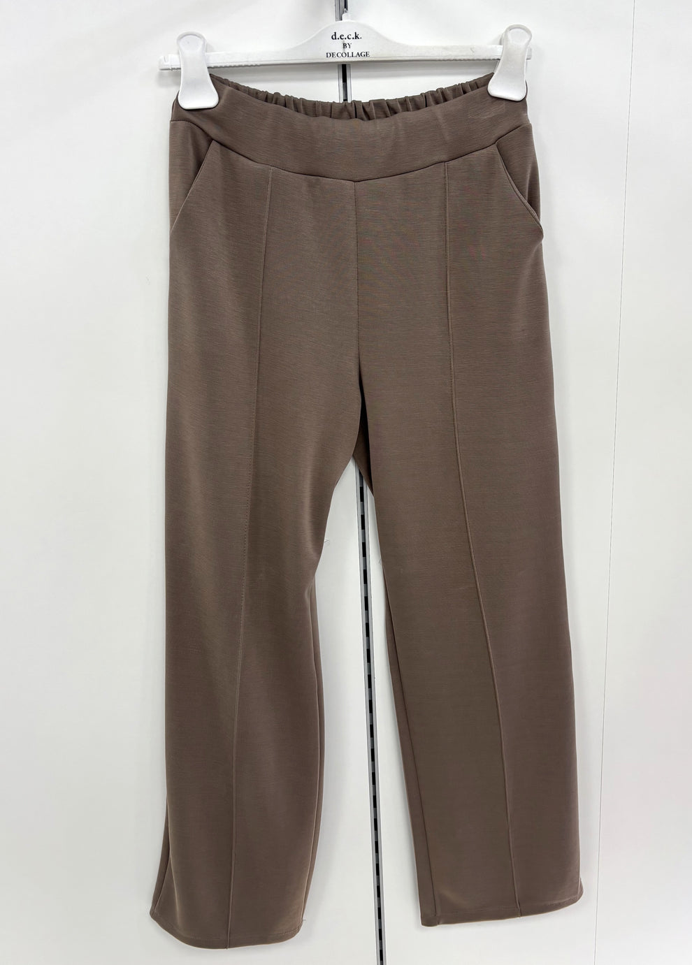 Taupe Slim Pull On Trousers - 20348
