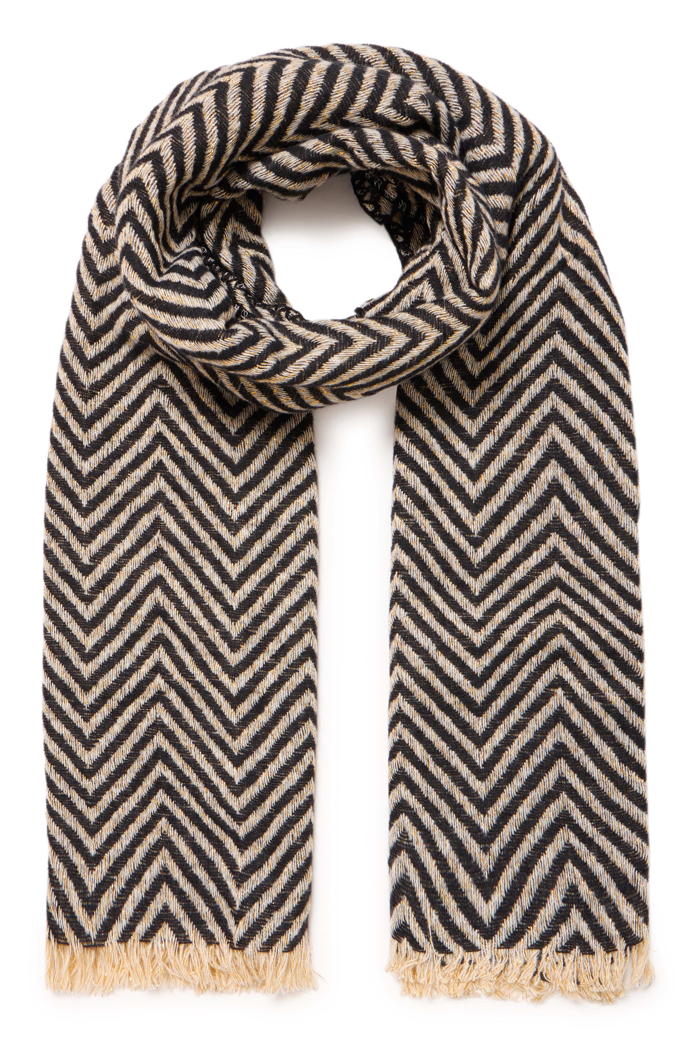 Wetallic Black Mix Scarf - 20817257