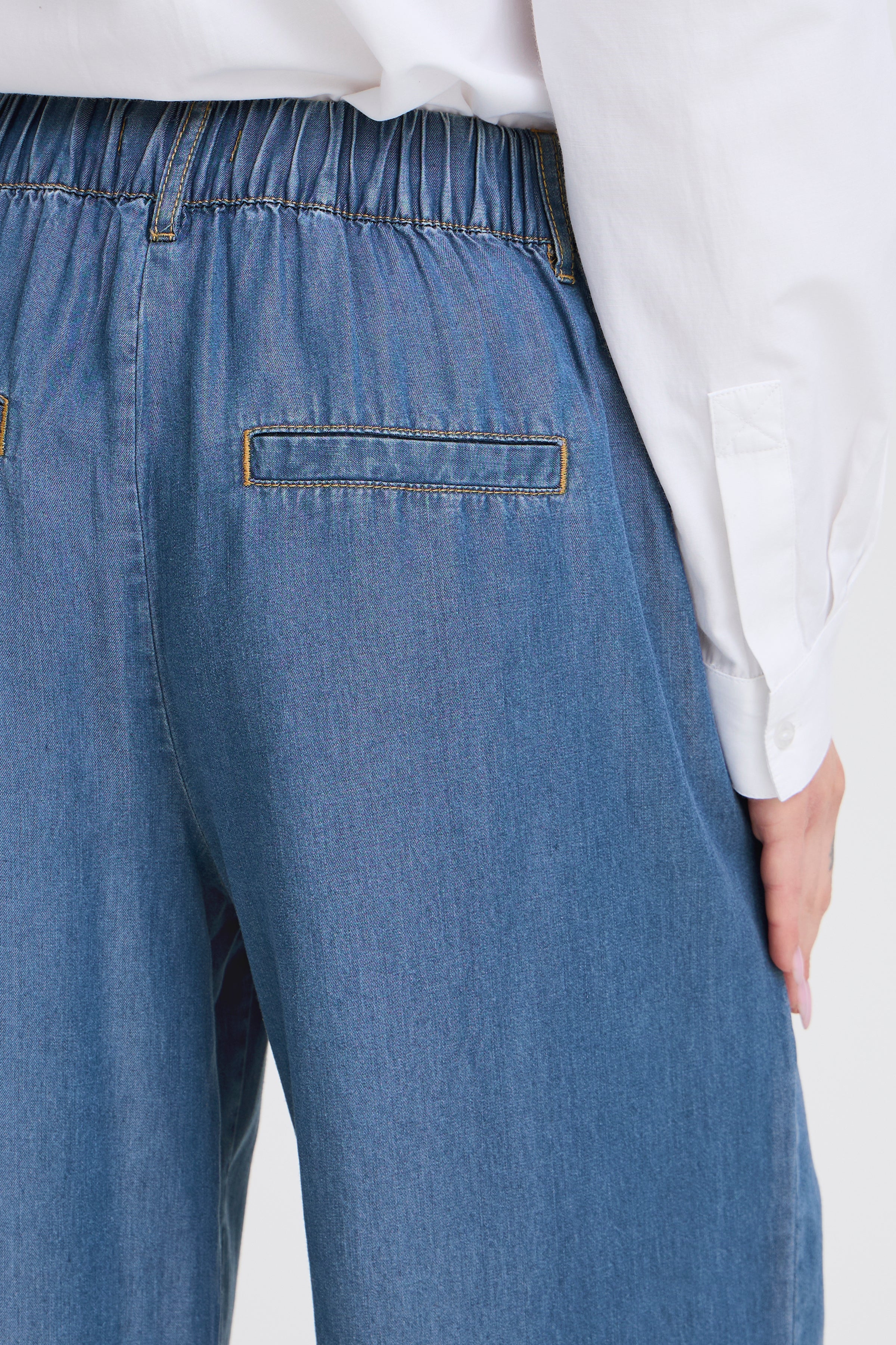 Kosmo Wide Mid Blue Denim Pants - 20818787