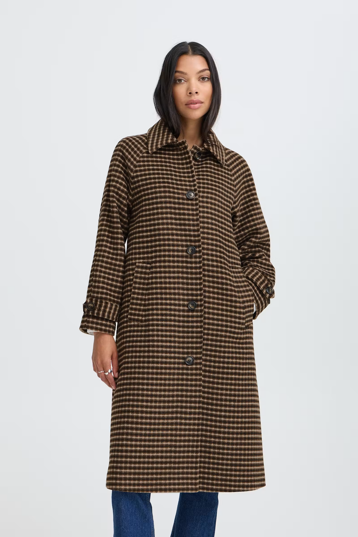 Camio Olive Night Check Coat - 20819133