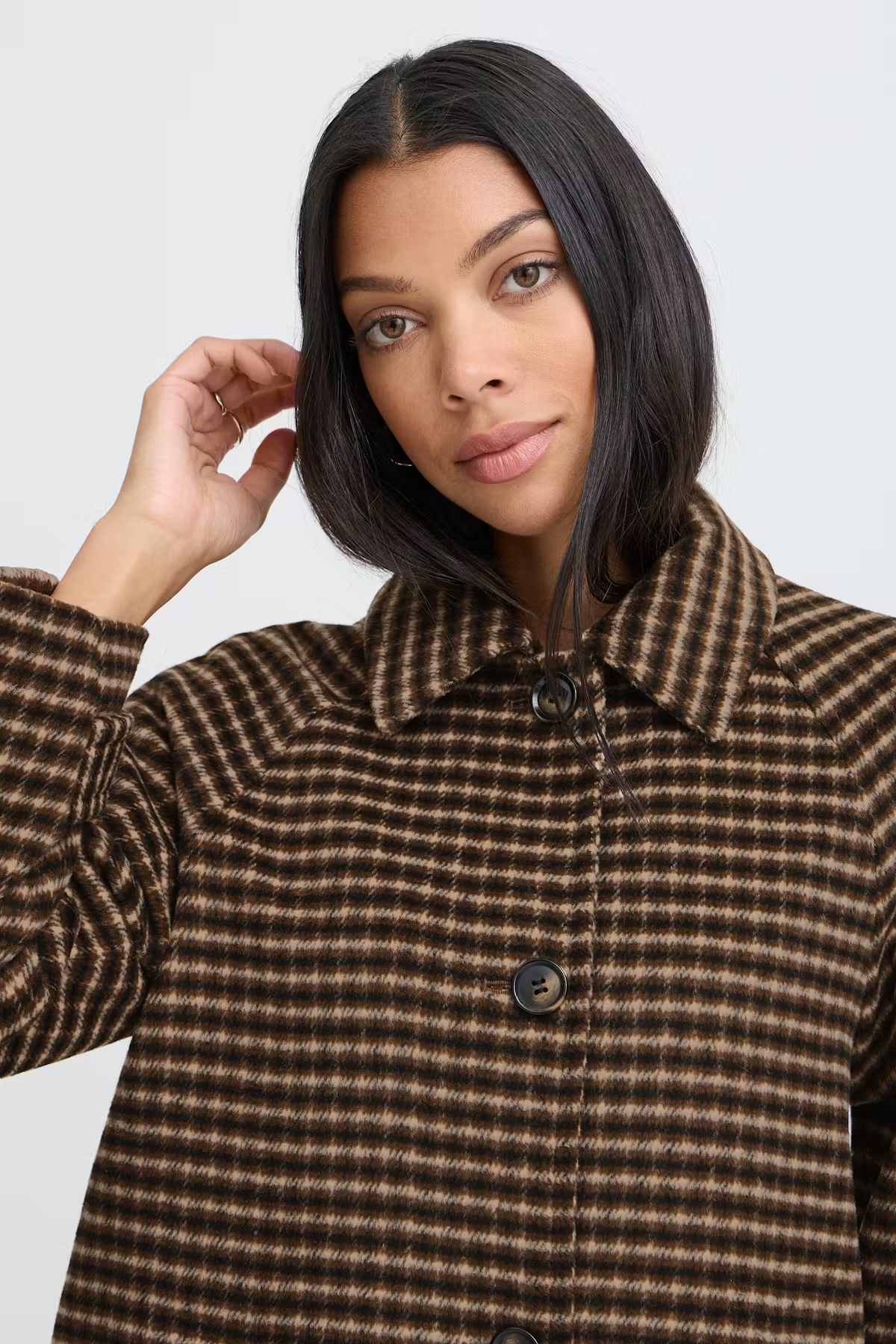Camio Olive Night Check Coat - 20819133