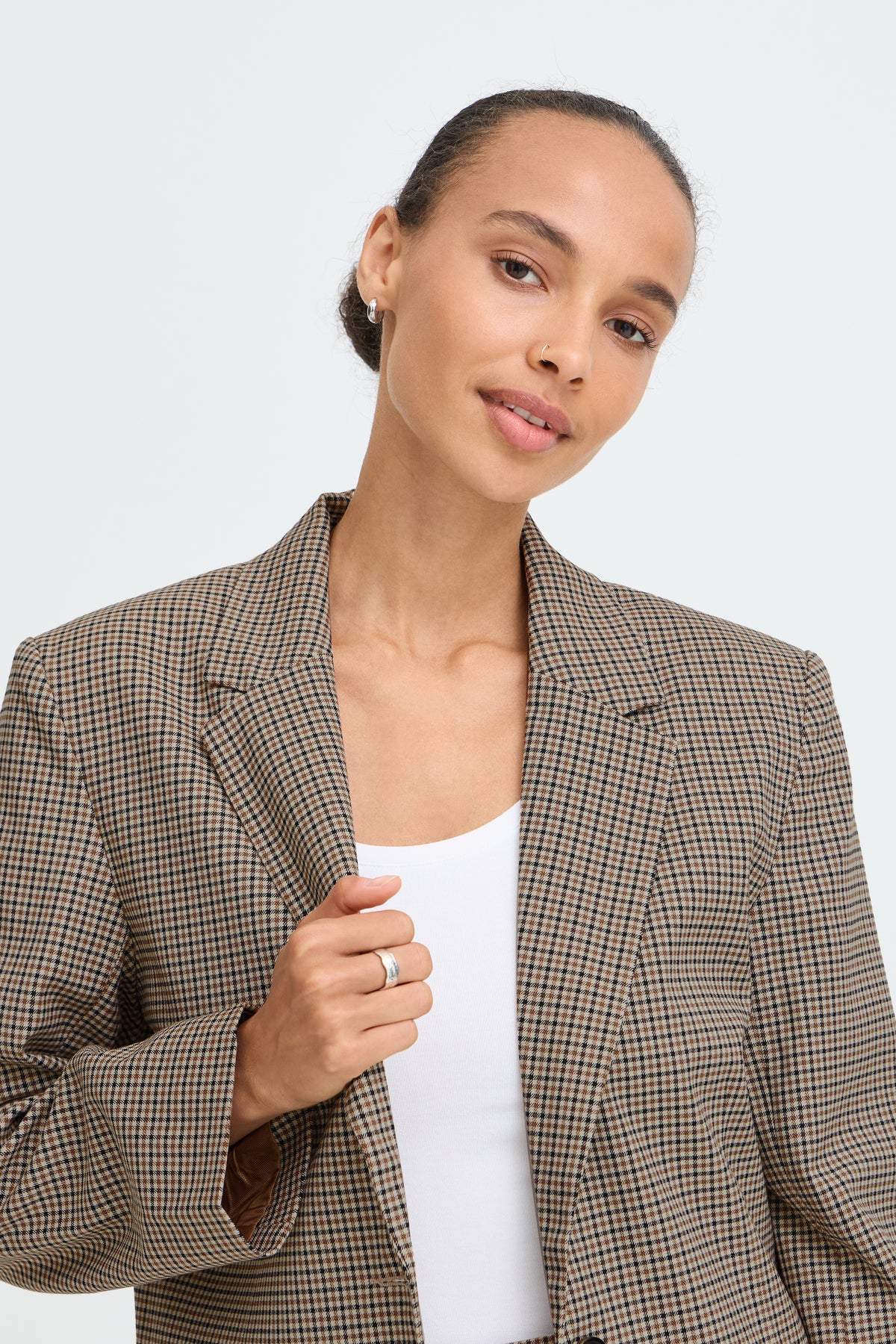 Estolo Sepia Check Blazer - 20819326