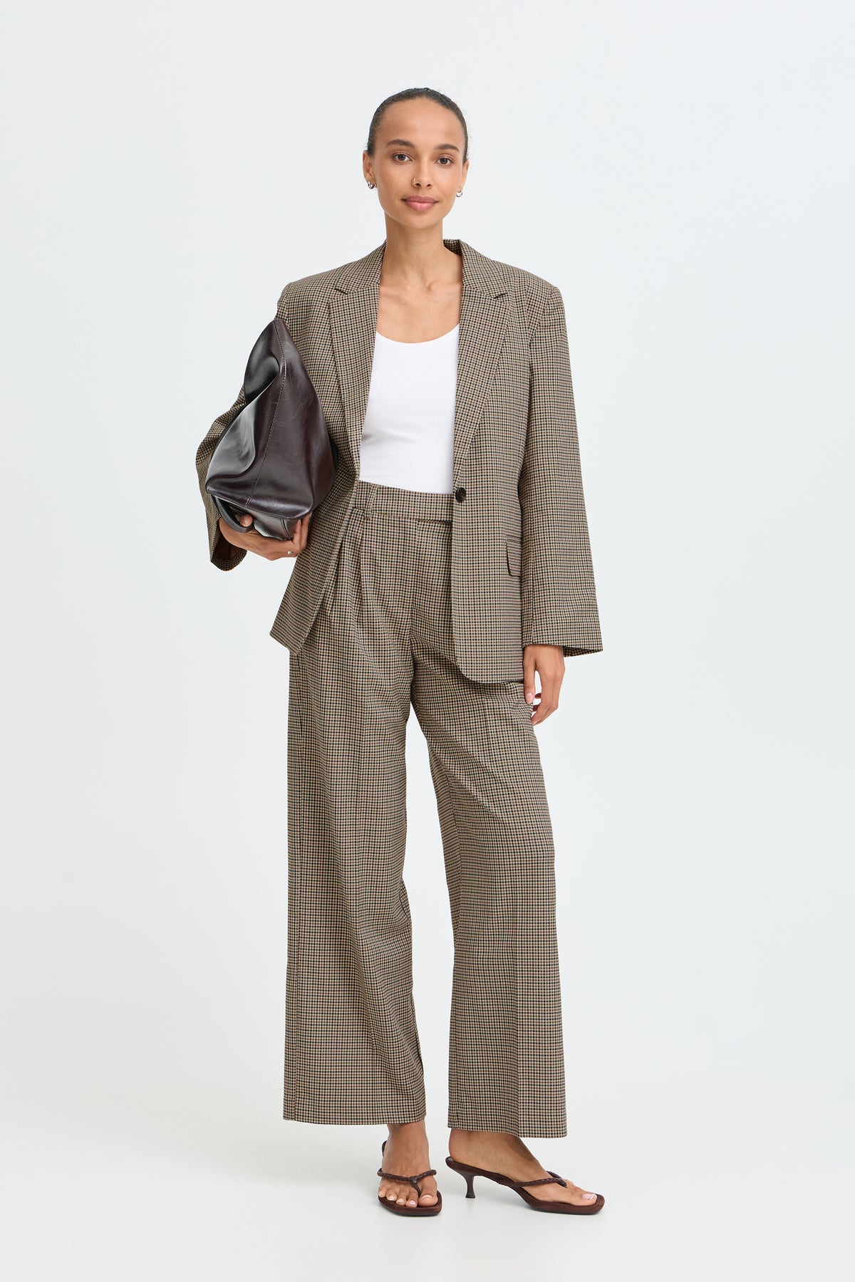 Estolo Sepia Check Blazer - 20819326