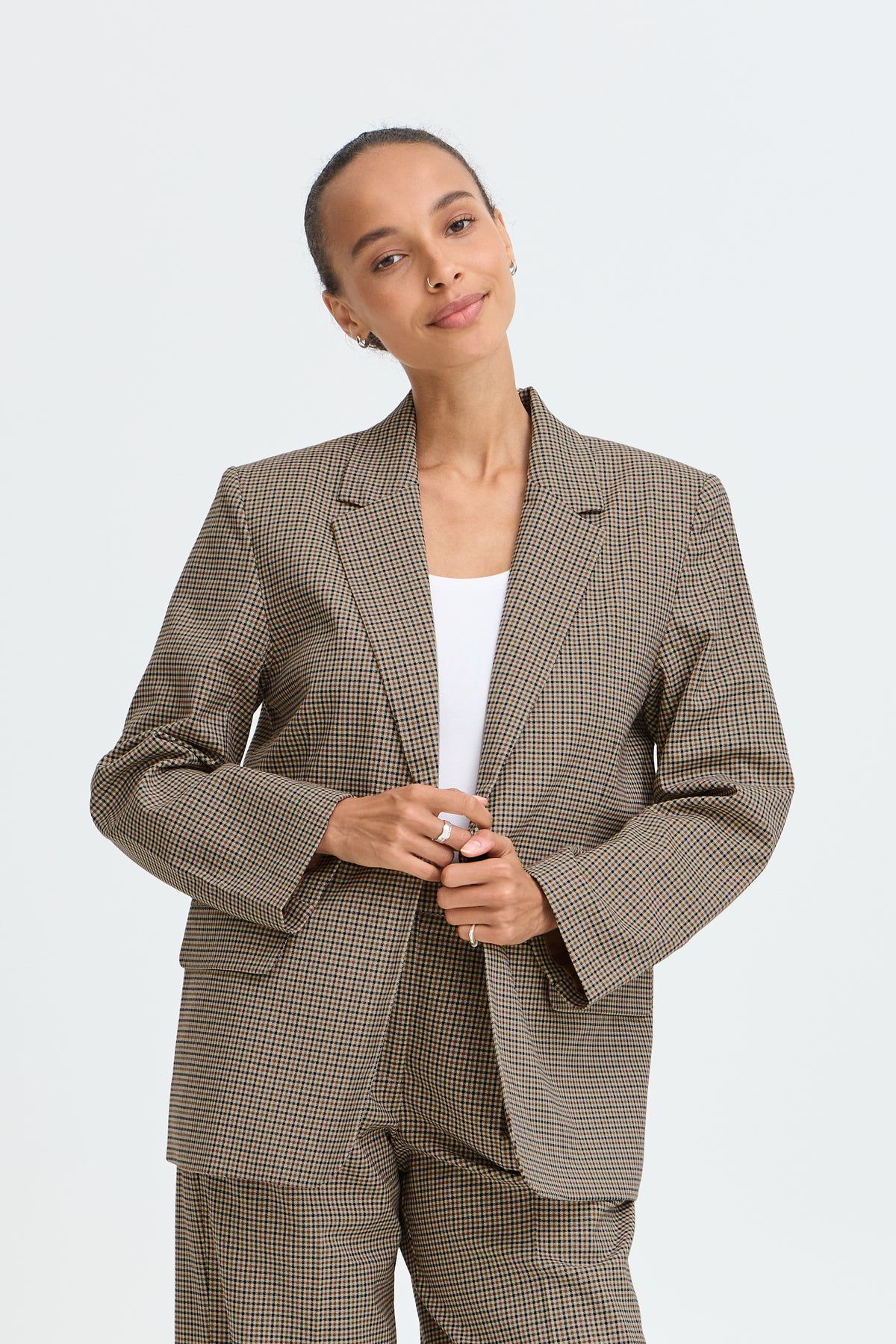 Estolo Sepia Check Blazer - 20819326