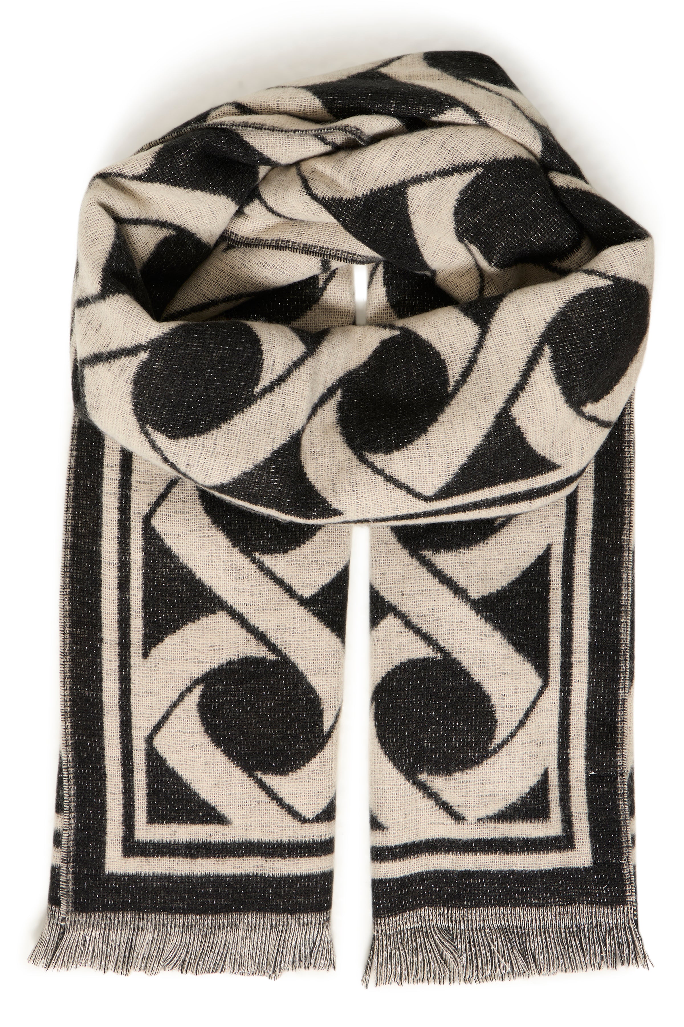 Wazone Black Design Scarf - 20819410