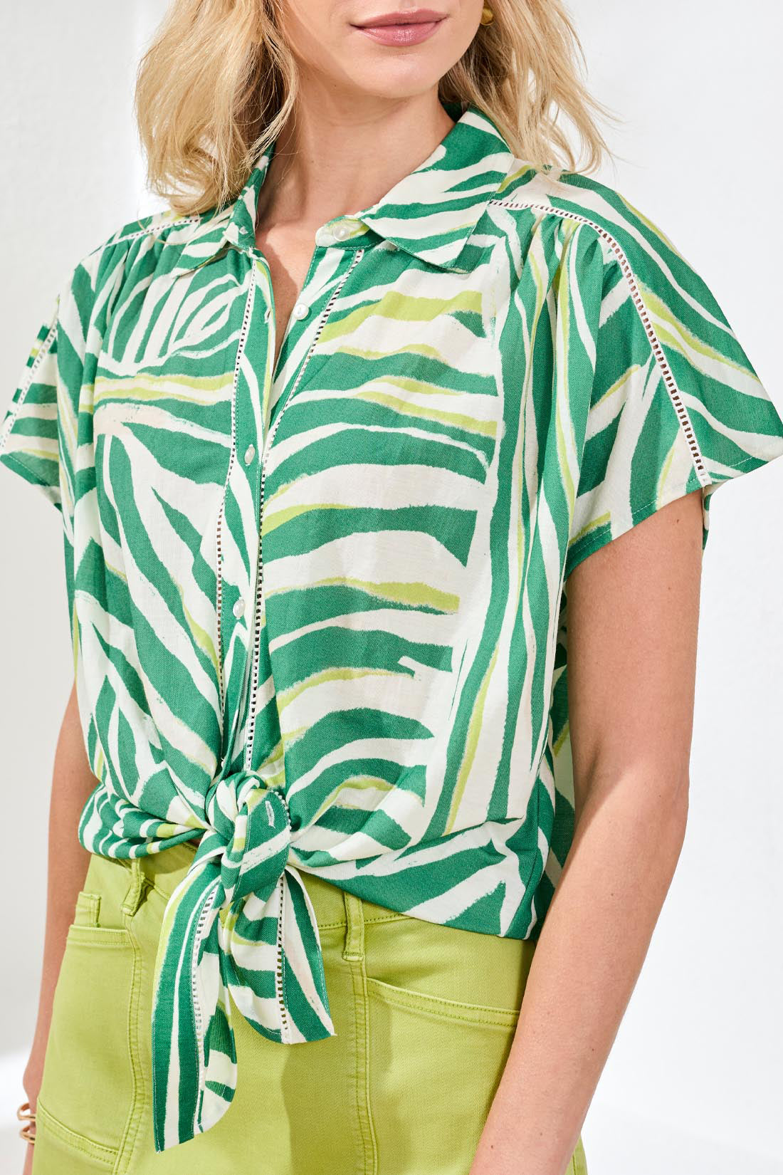 Grass Tie Front Top - 2084O
