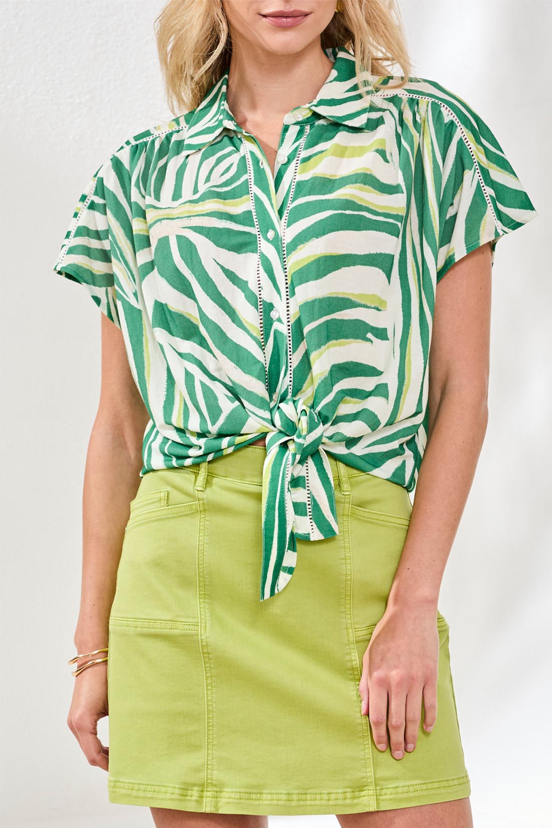 Grass Tie Front Top - 2084O