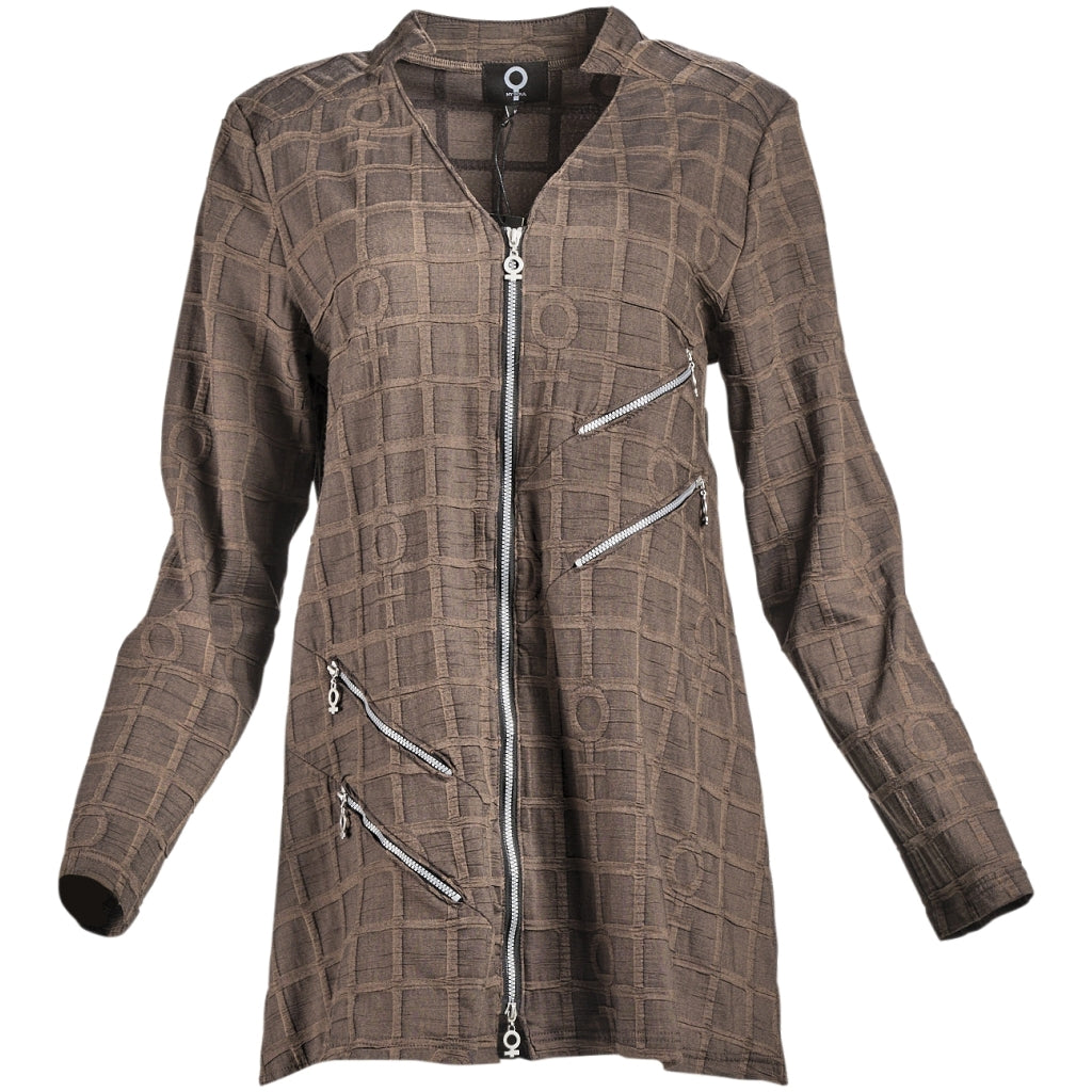 Brown Bubble Zip Jacket - 2101