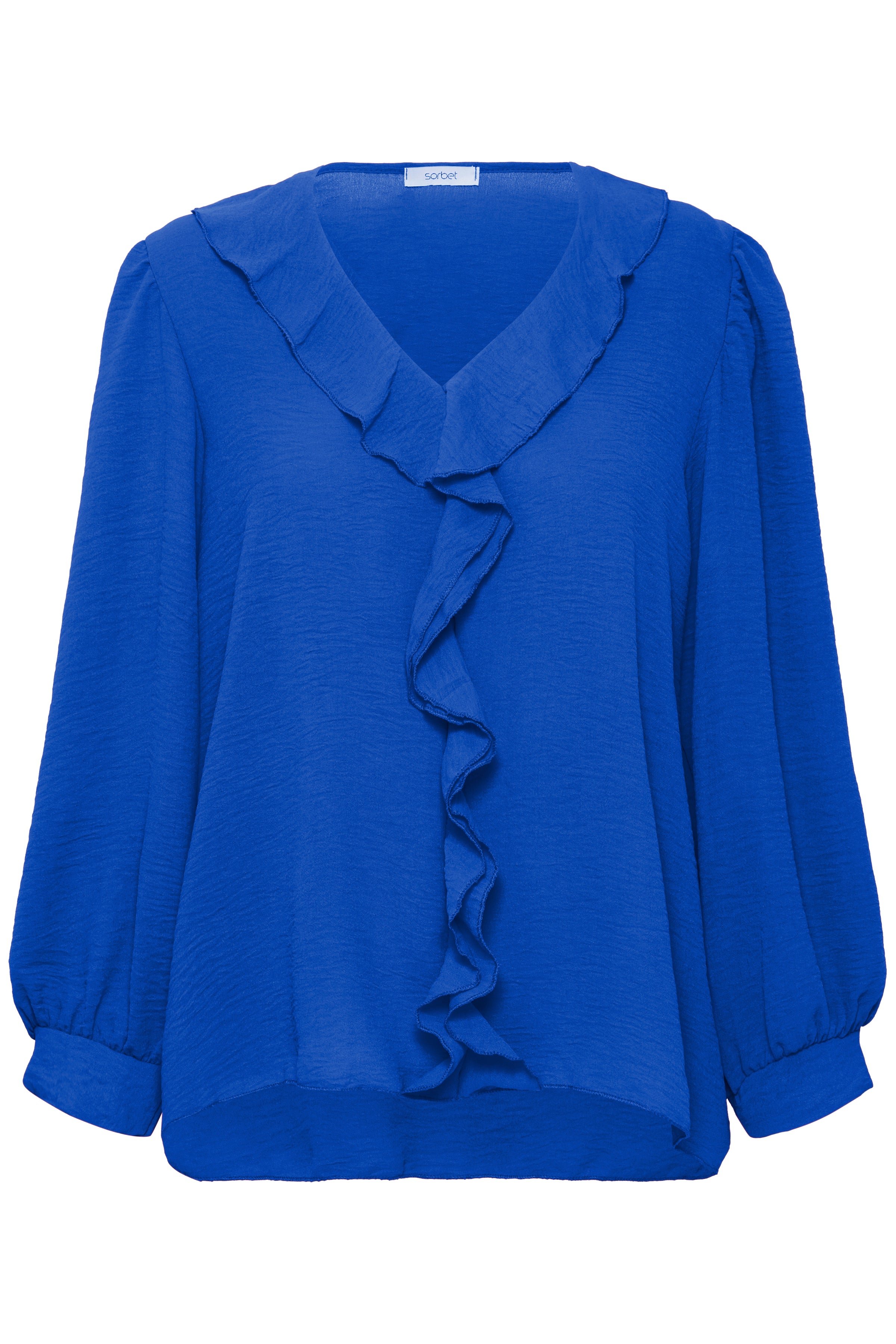 Belmo Blue Ruffle Blouse -22100814