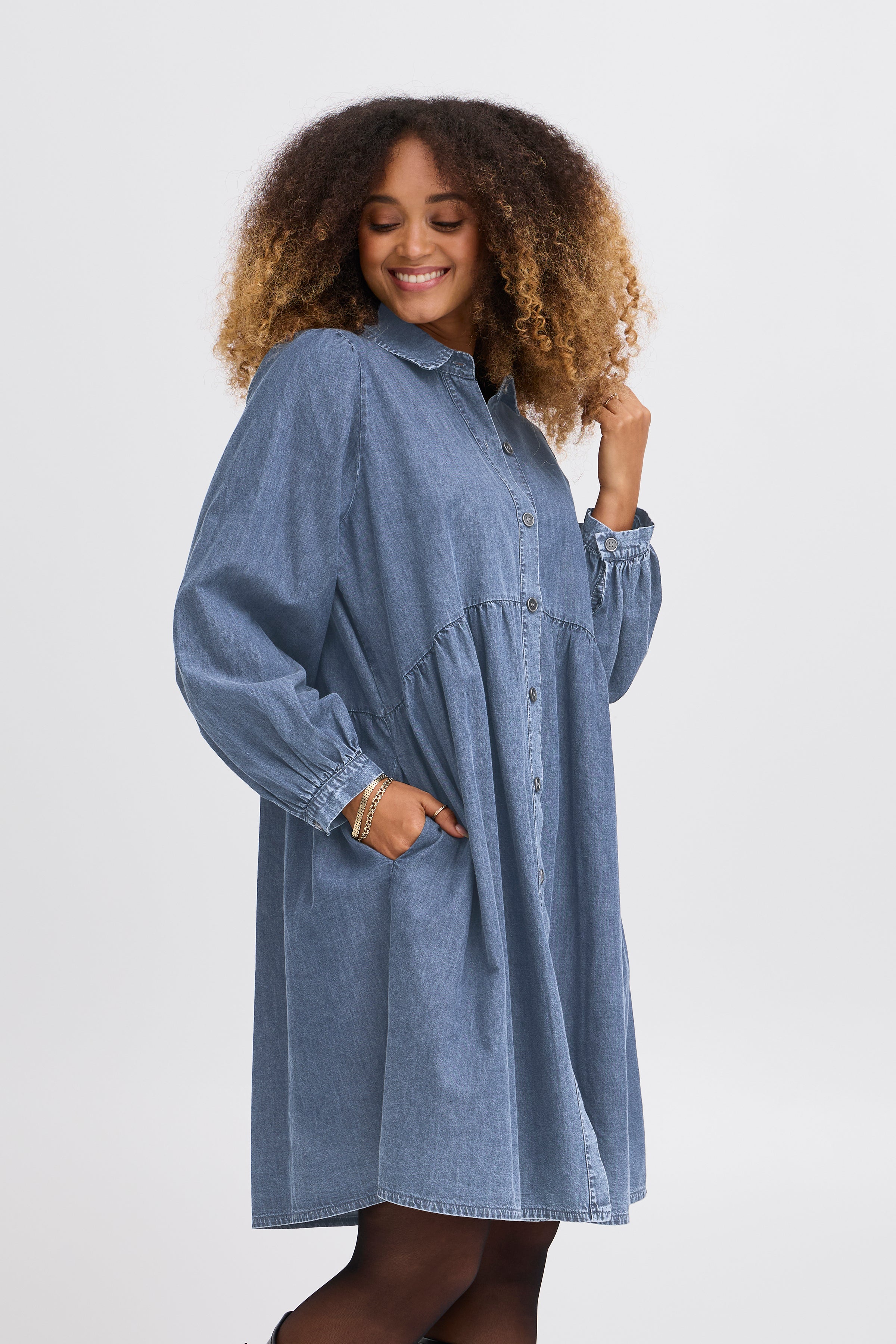 Lady Denim Shirt Dress - 22100881