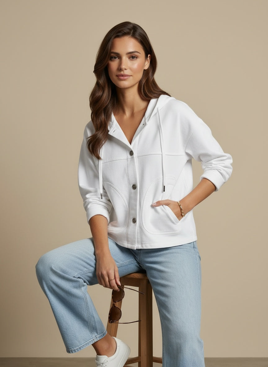 White Hooded Jacket - 225639