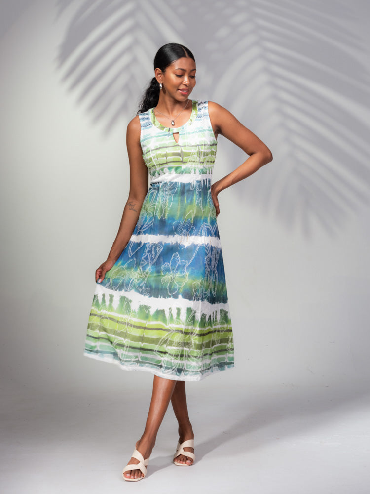 Blue & Green Dress - A45055